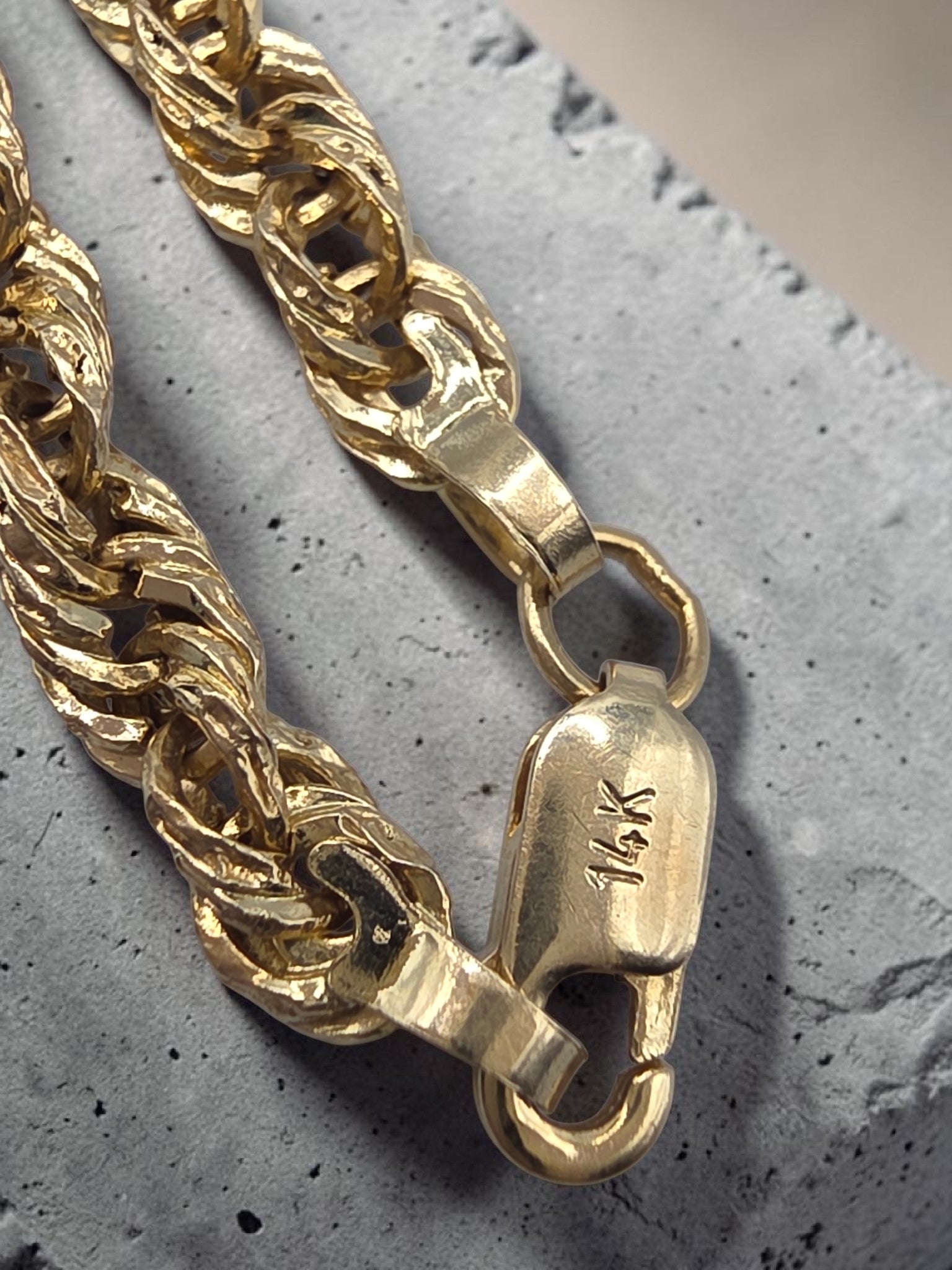 Vintage Michael Anthony Solid 14K Gold French Rope Chain Bracelet 8 Inch 3.5mm