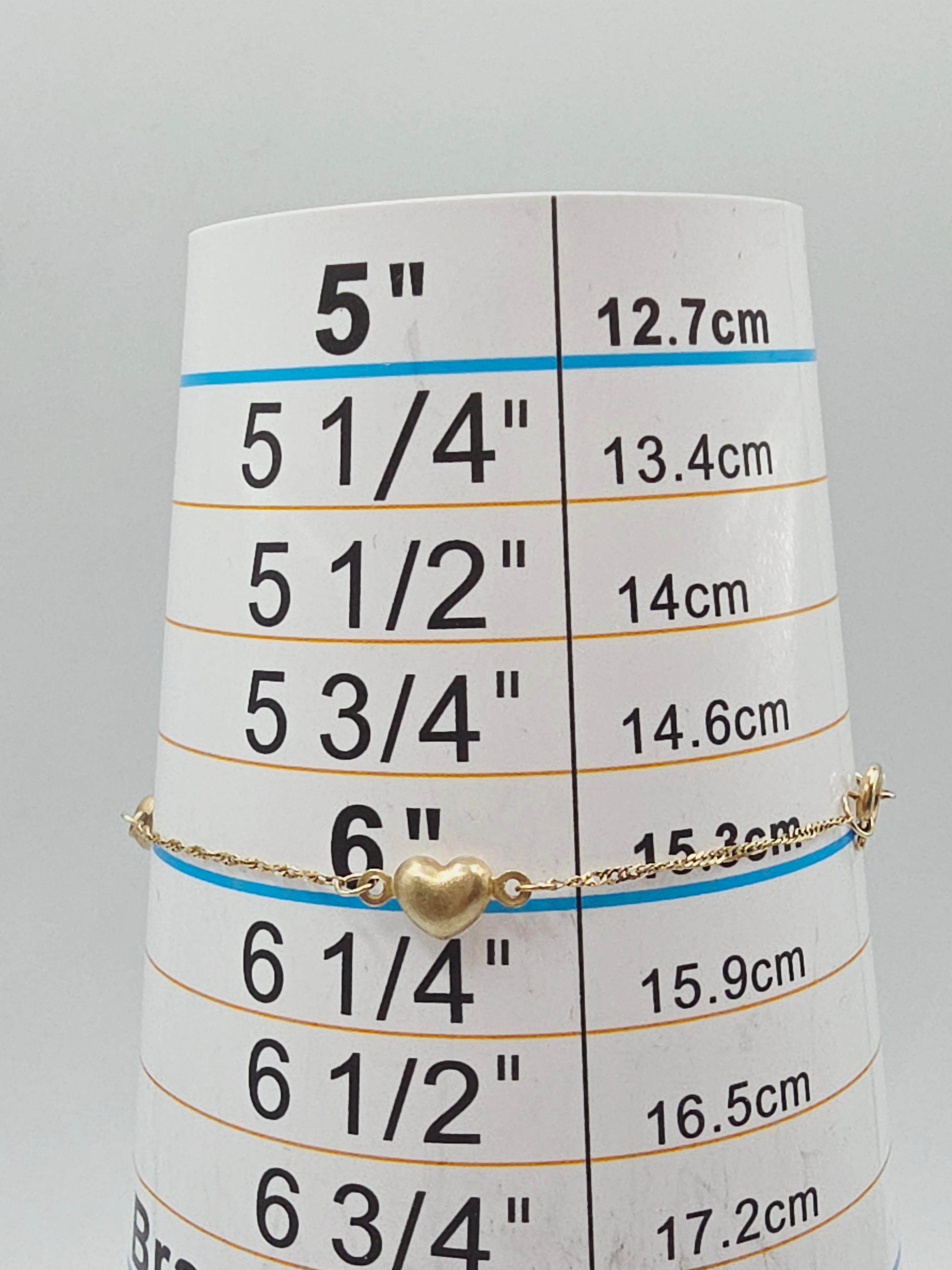 Royal Chain Inc. Solid 14K Yellow Gold Bracelet with 3D Hearts - 6 Inch