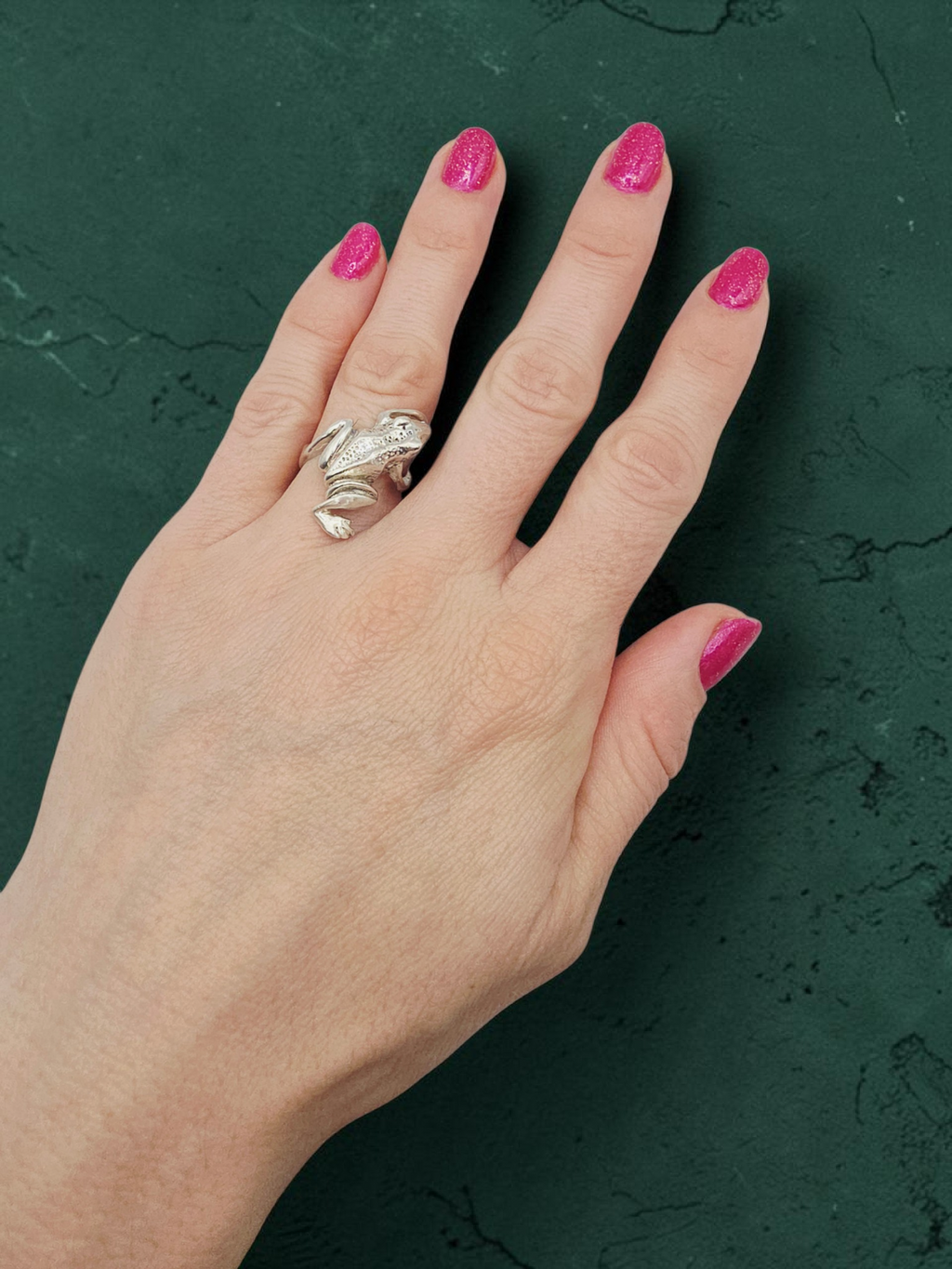 925 Sterling Silver Frog Wrap Ring 3D Figural Amphibian – Size 7