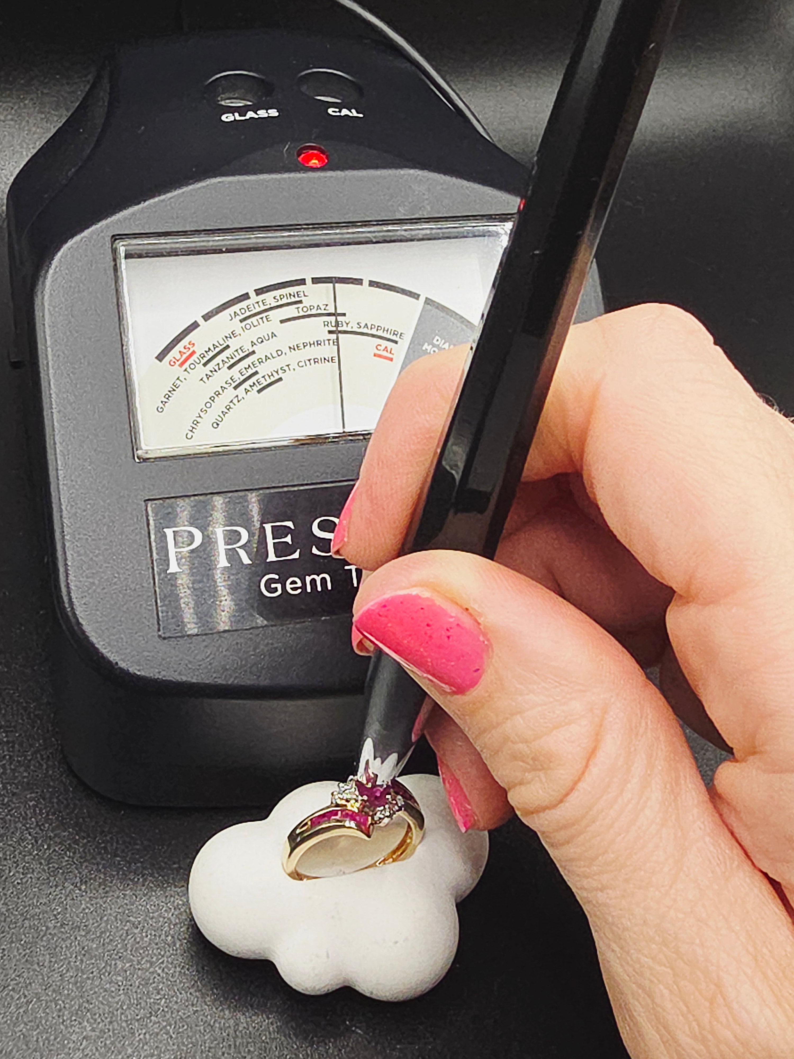 Solid 10K Yellow Gold Ring with Oval-Cut Ruby and Ruby & Diamond Accents - Size 7