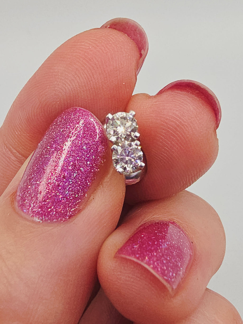 Solid 14K White Gold Diamond Stud Earrings with Screwbacks