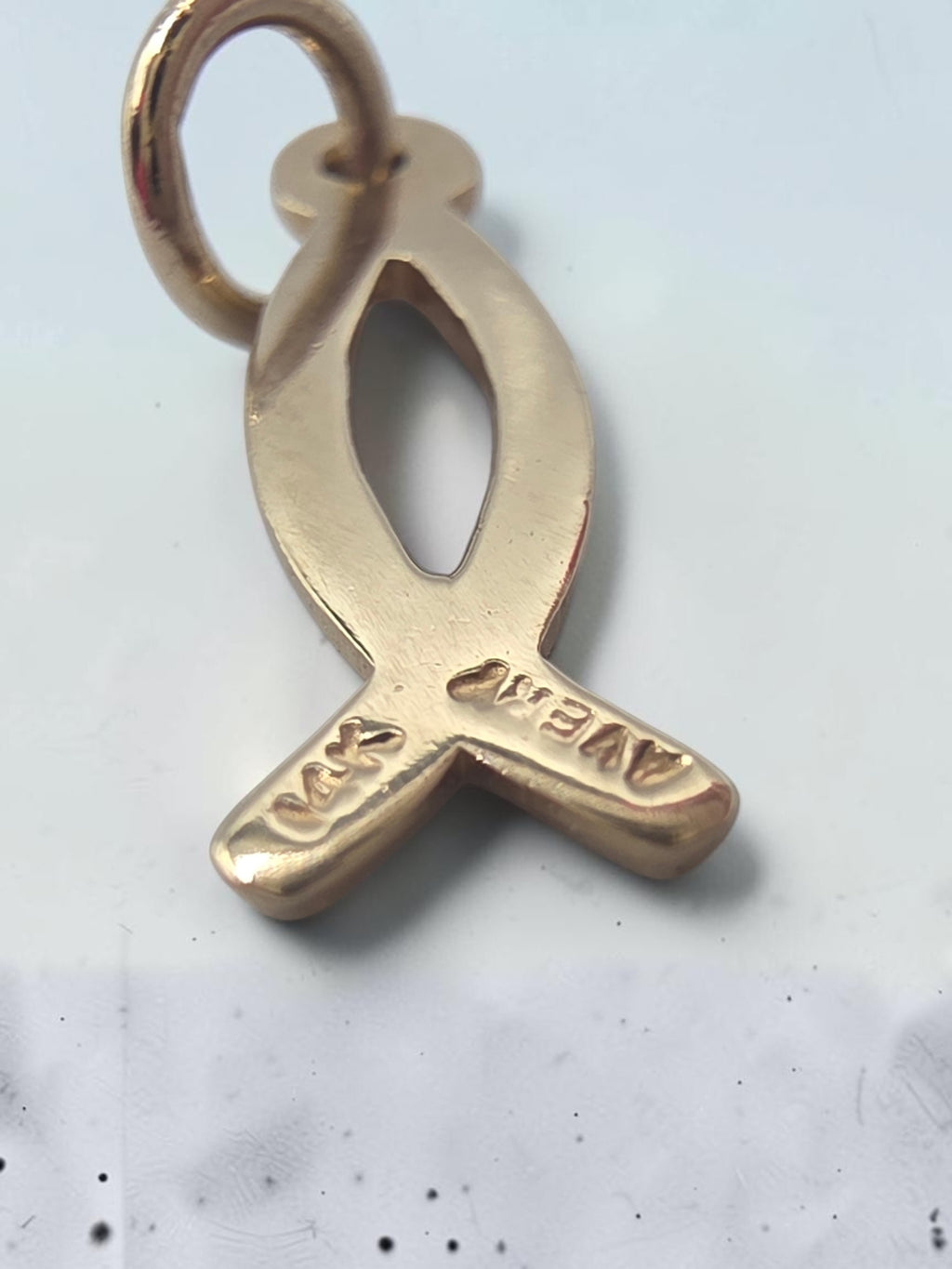 RETIRED James Avery Solid 14K Gold Ichthus Fish Charm Pendant - Uncut with Box