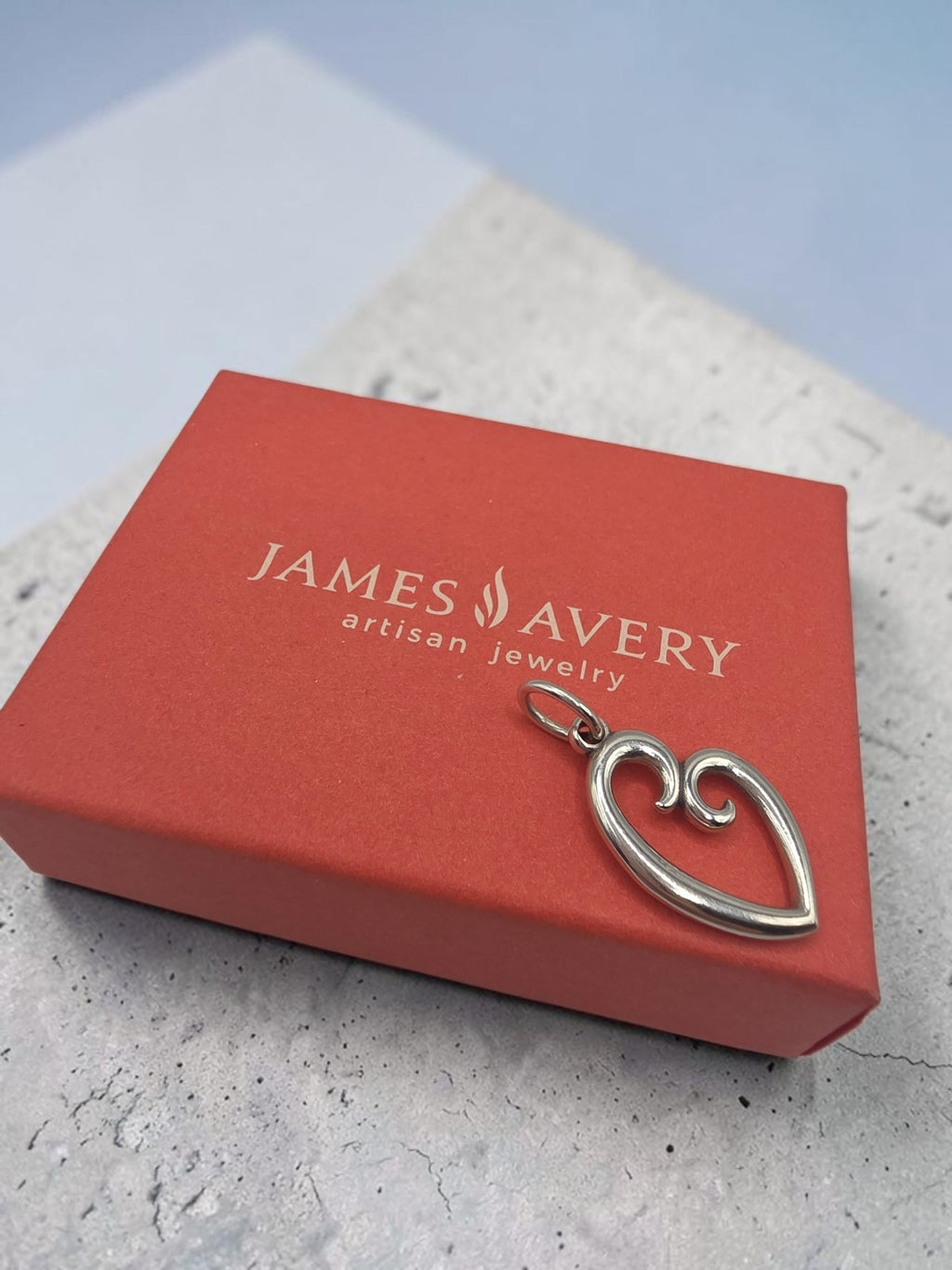 James Avery 925 Sterling Silver Mothers Love Heart Charm Pendant Uncut Loop