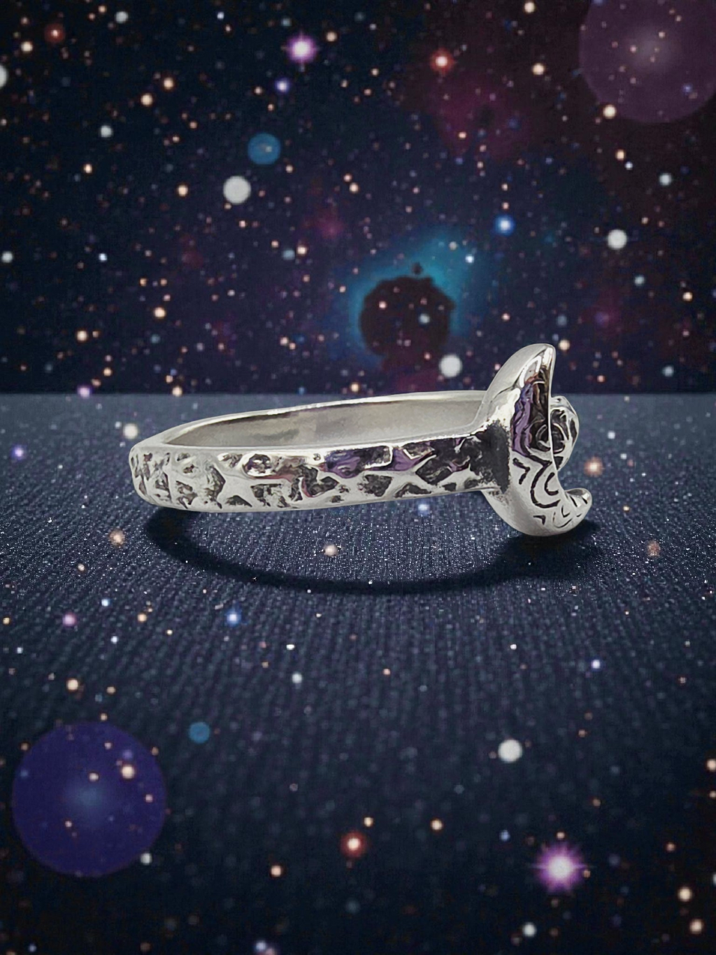 James Avery Starry Night 925 Sterling Silver Moon Ring – Size 7.5