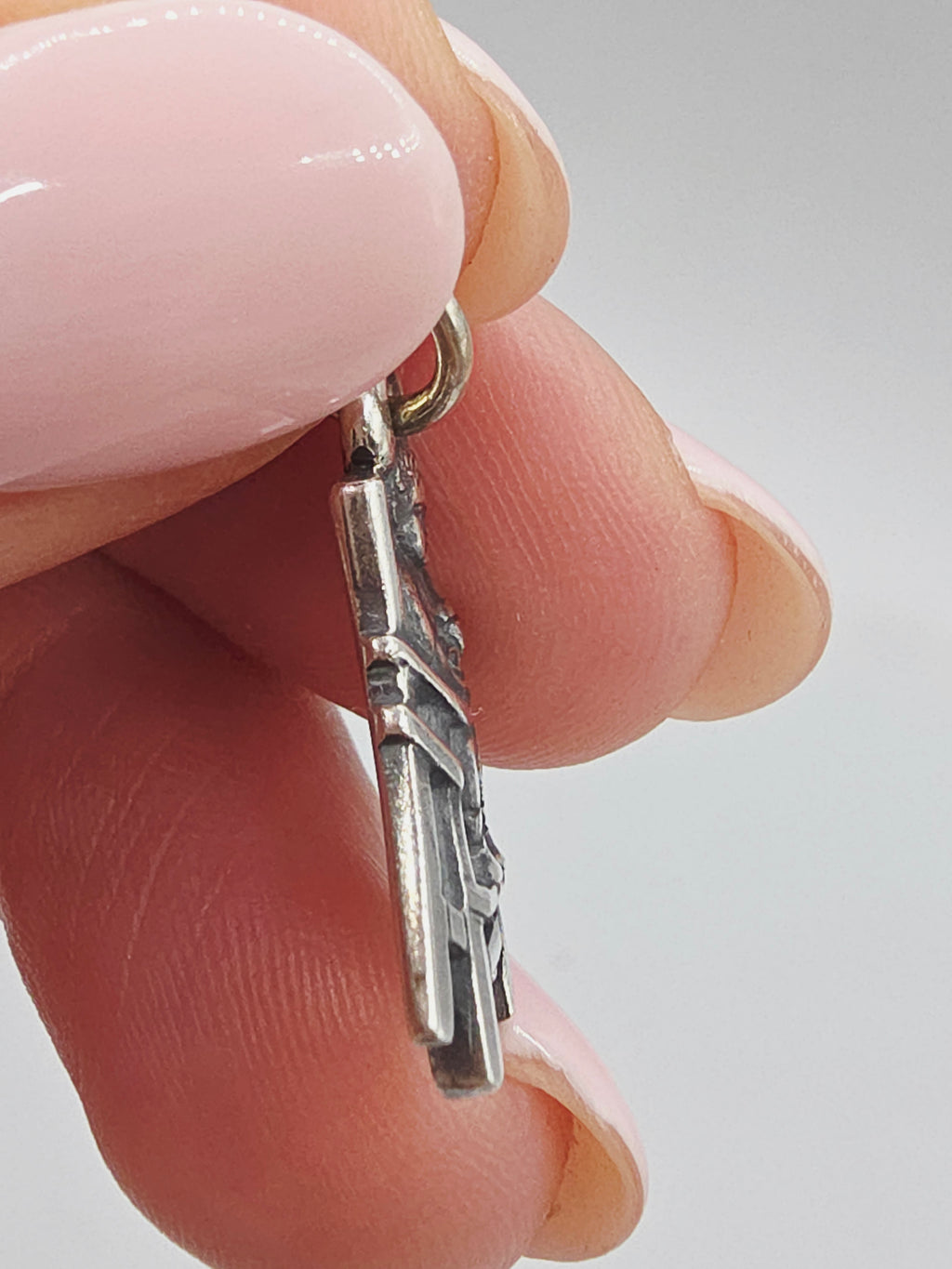 RETIRED James Avery Baby Eating in High Chair Sterling Silver Charm Pendant - HTF