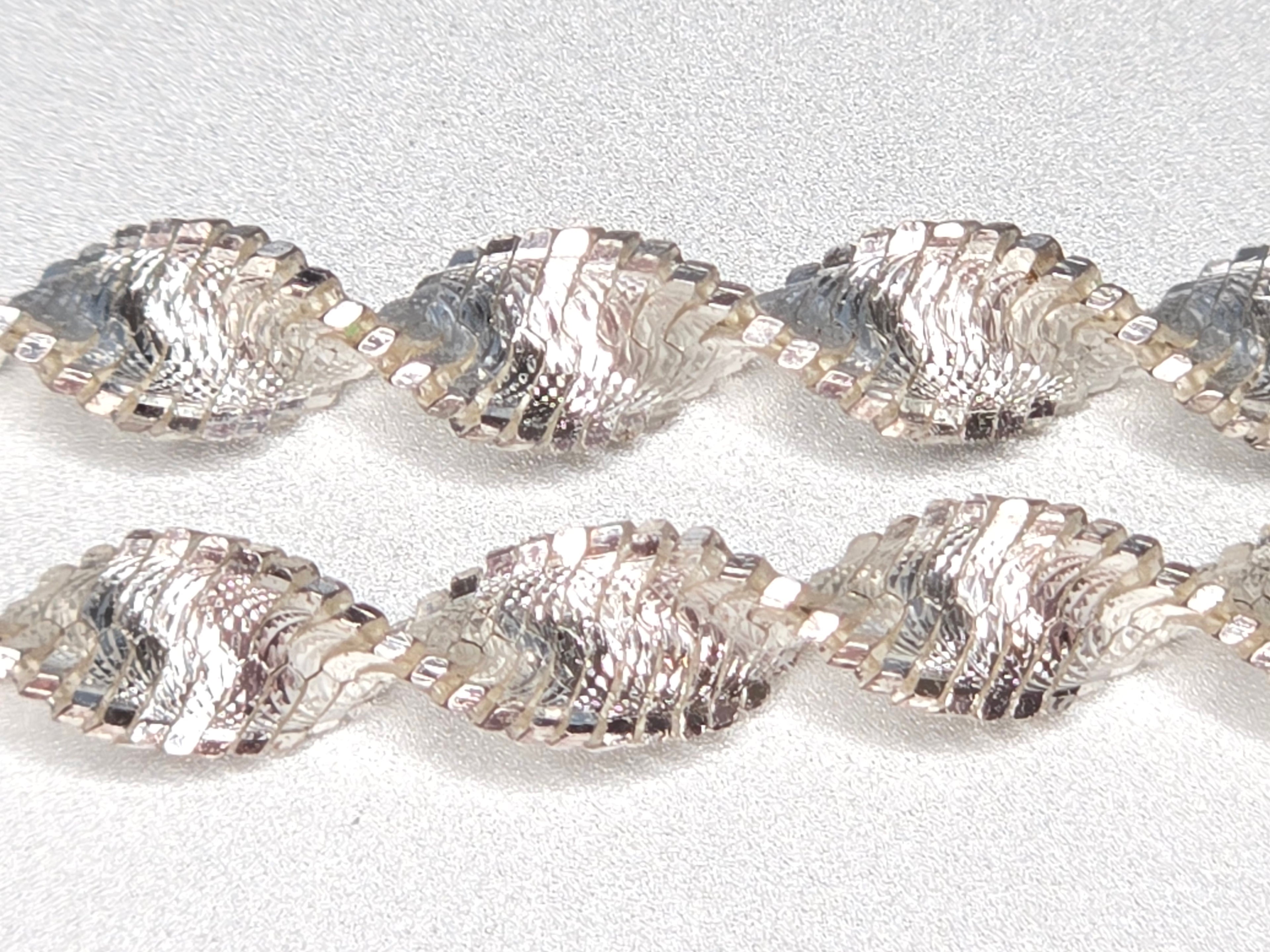 925 Sterling Silver Twisted Herringbone Necklace Made in ITALY– 18 Inch