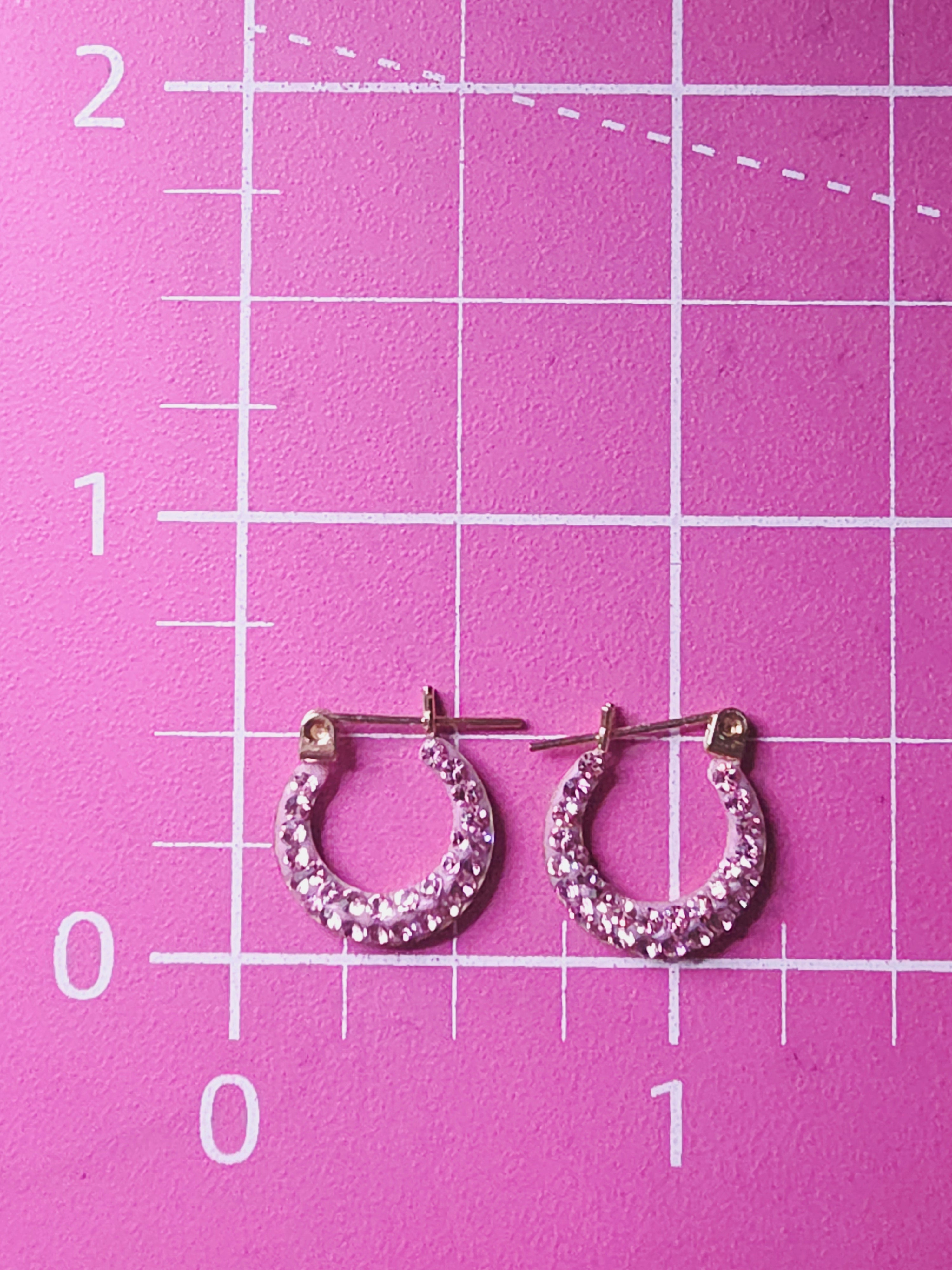 Richline Solid 14K Yellow Gold Reversible Hoop Earrings with Pink CZ Accents