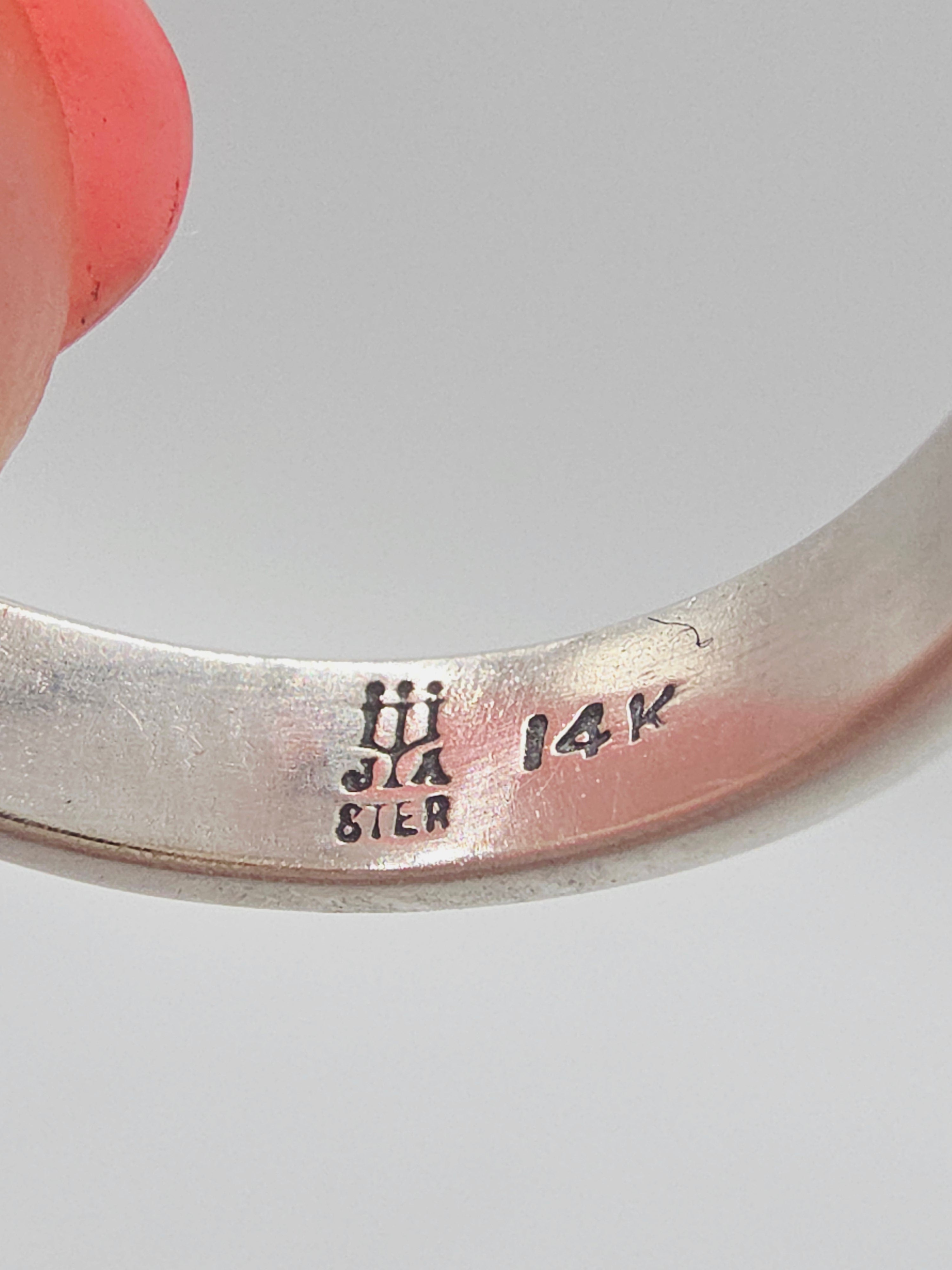 RETIRED James Avery True Heart Sterling Silver & 14K Gold Ring Sz 6.75 RARE HTF