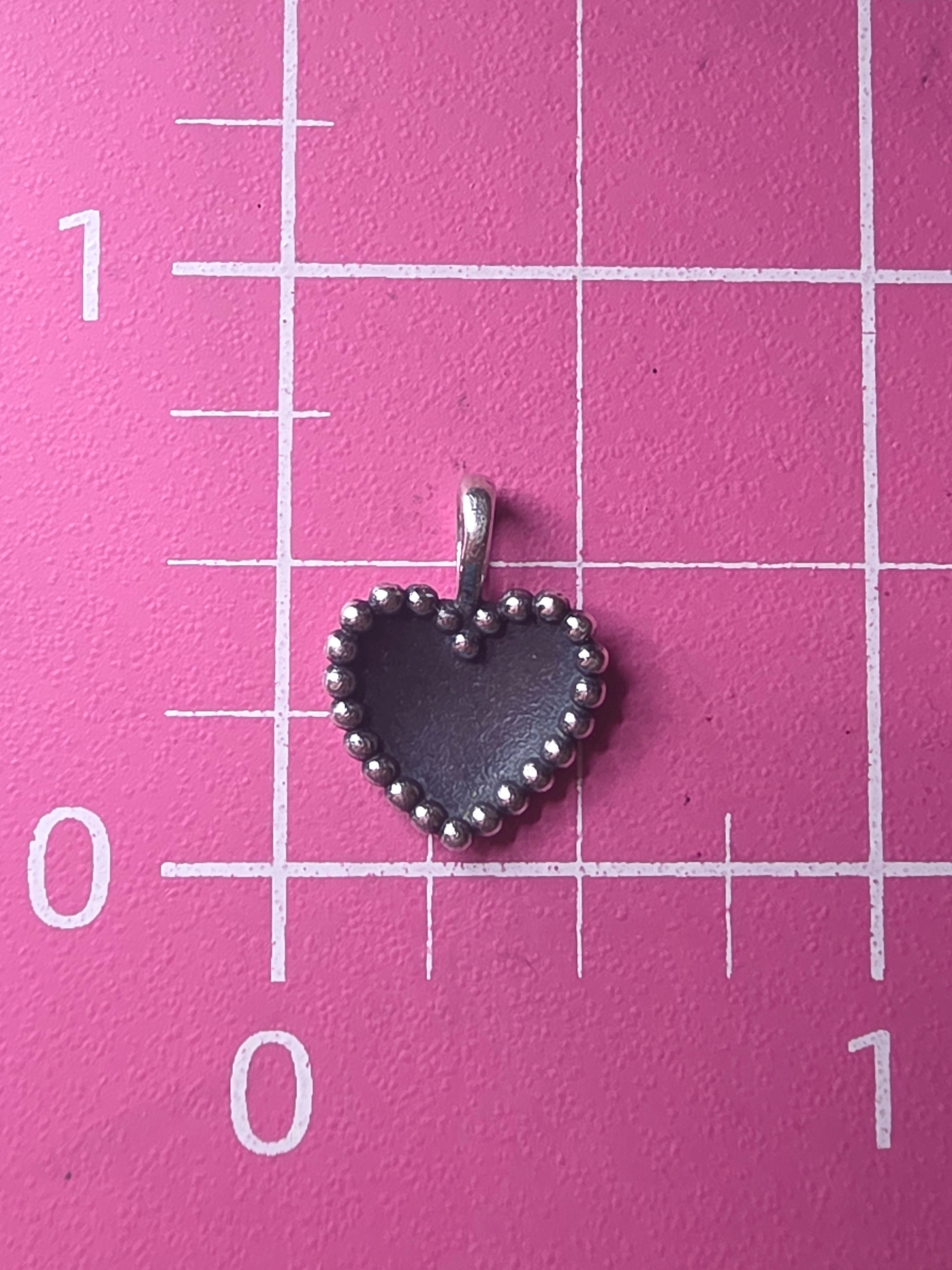 RETIRED James Avery 925 Sterling Silver Beaded Heart Pendant