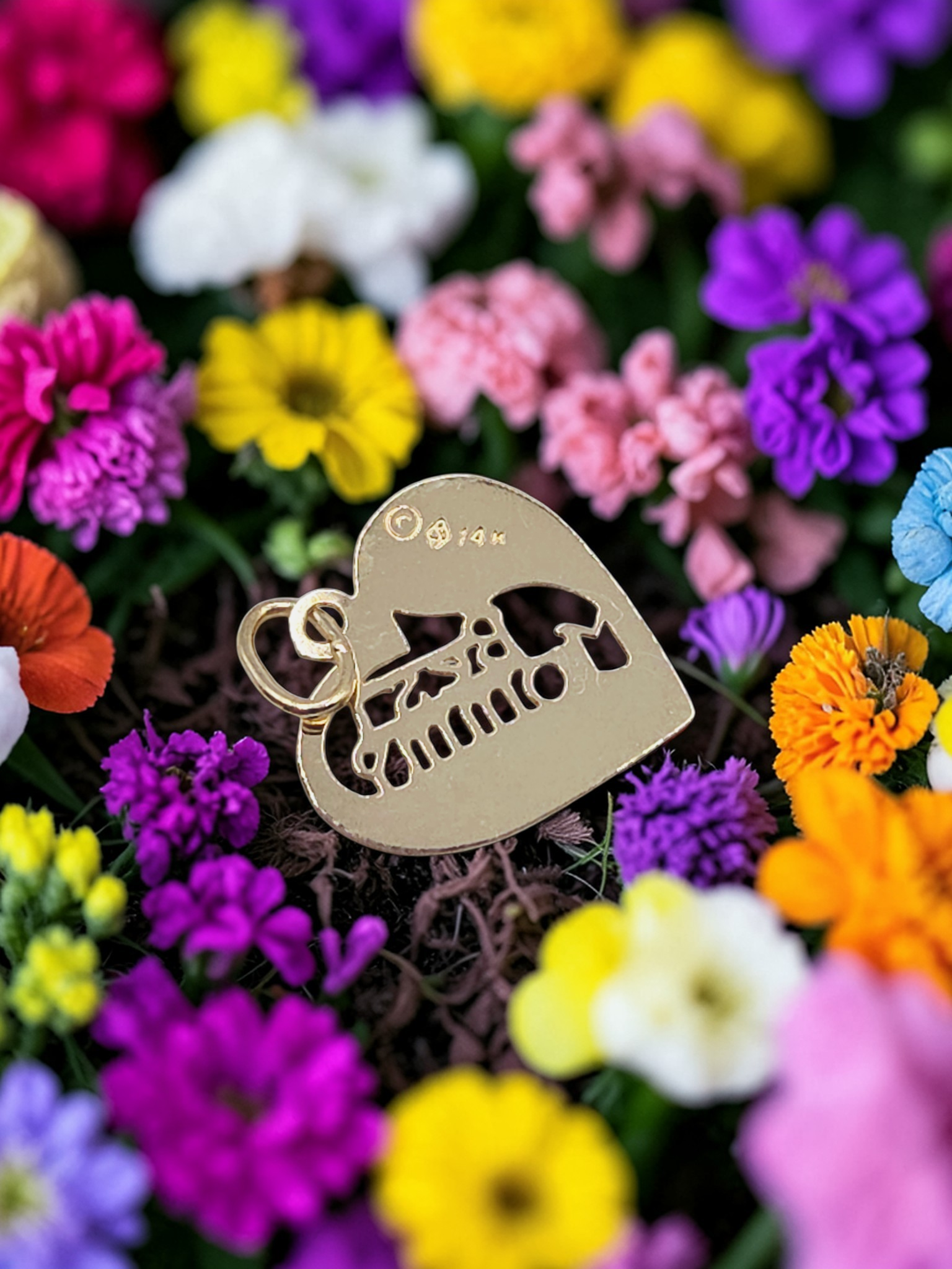 Solid 14K Yellow Gold Best Mommy Heart Necklace Pendant