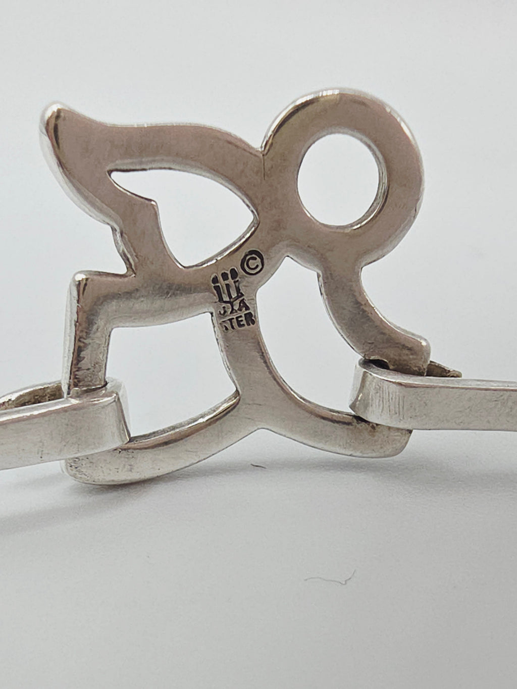 RETIRED James Avery Sterling Silver Flying Angel Hook-On Bangle Bracelet - 7.25"
