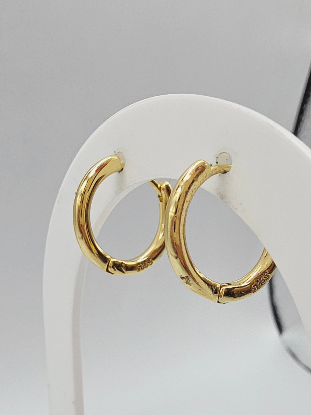 Gold Vermeil 925 Sterling Silver Hoop Earrings