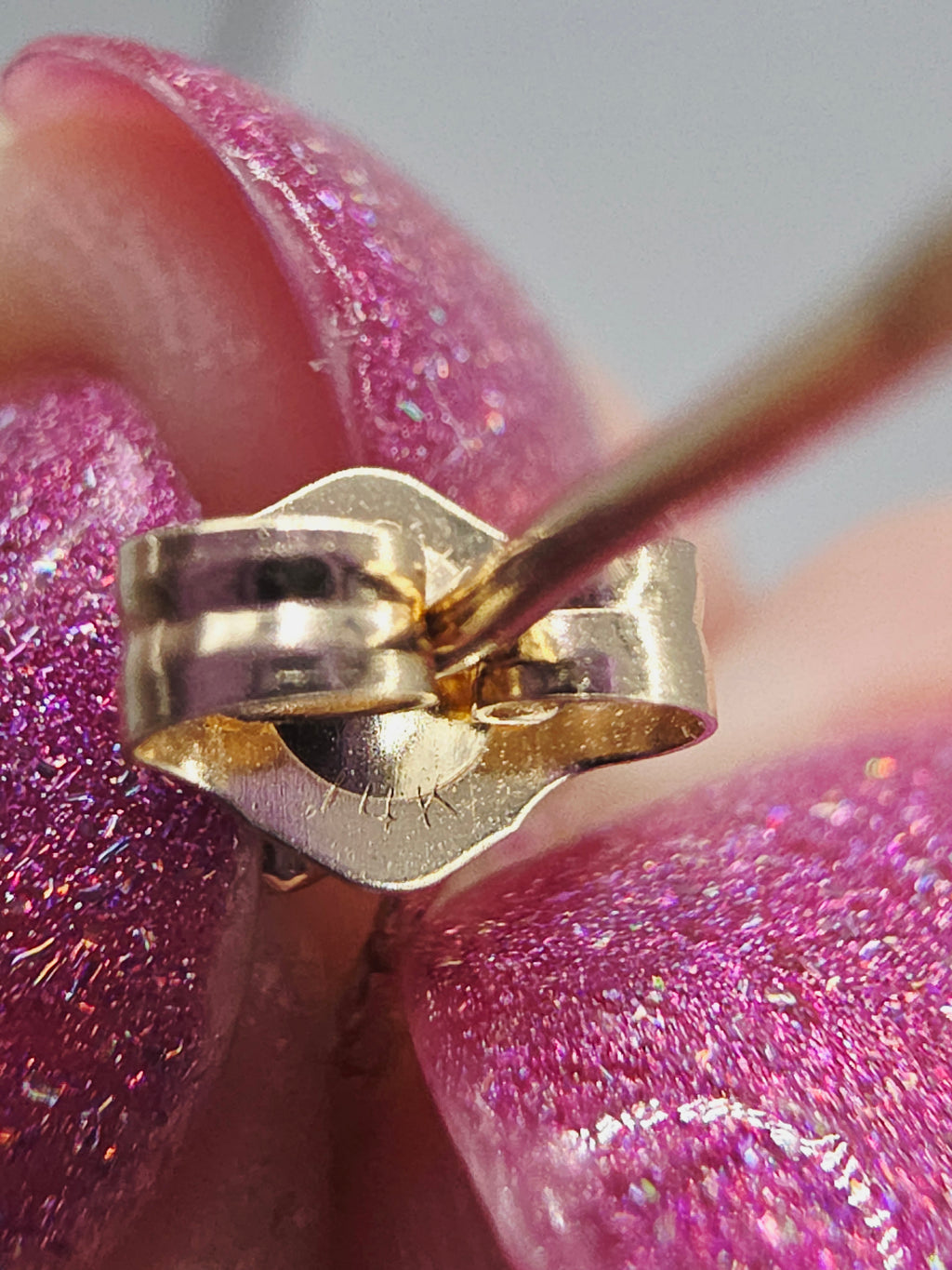 Vintage NABCO Solid 14K Gold Dangle Heart Earrings with White Topaz Accents