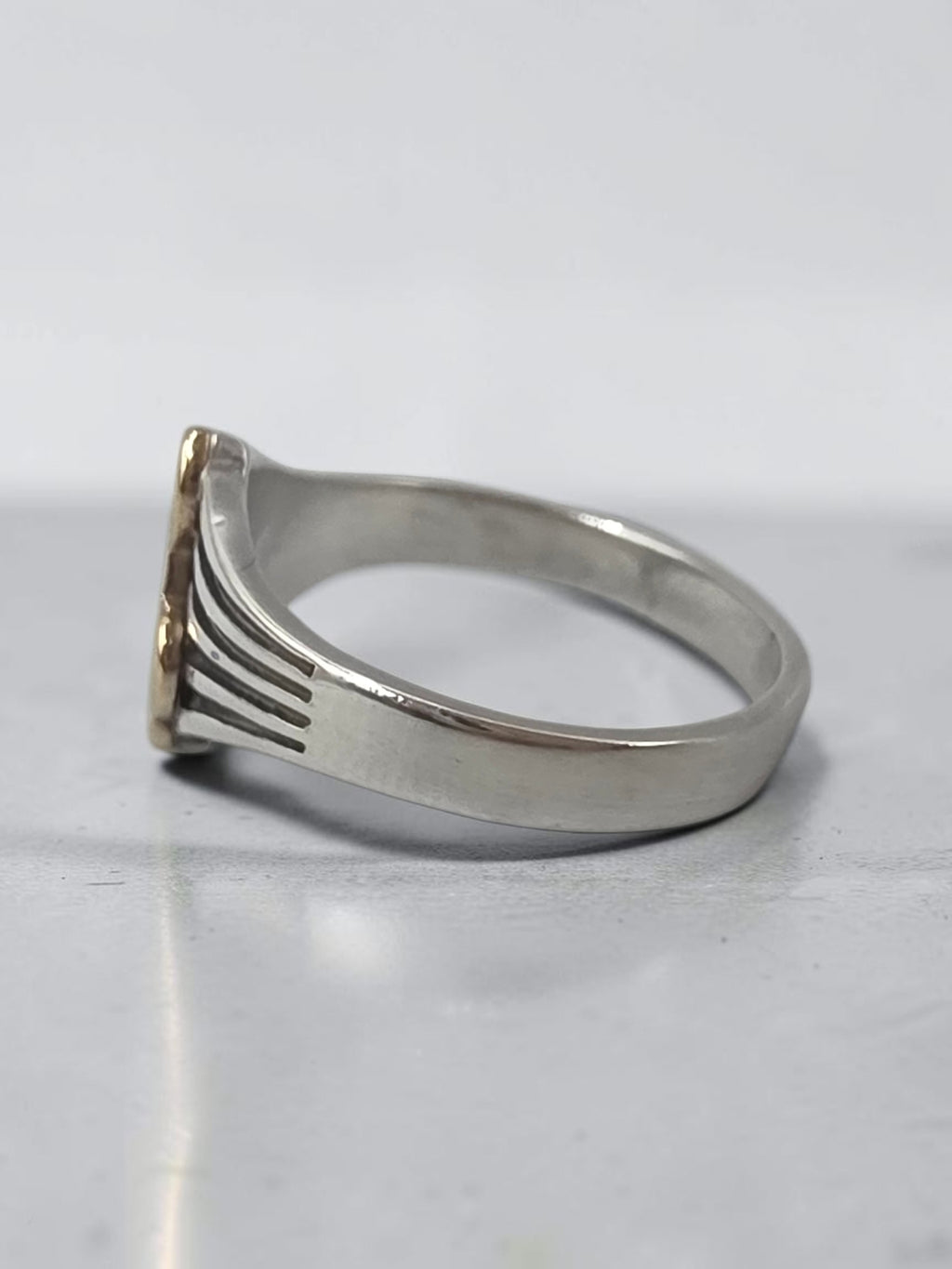 RETIRED James Avery Solid 14K Gold Treble Clef Sterling Silver Music Ring Size 8