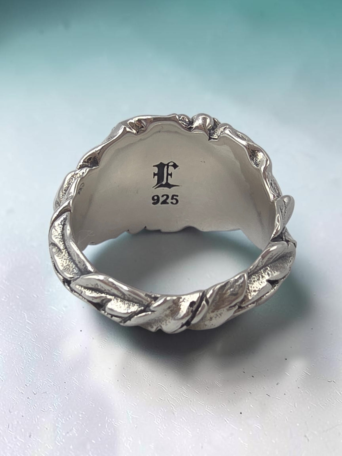RETIRED Etah Love Sterling Silver Gothic Chrysanthemum Flower Band Ring - Size 5