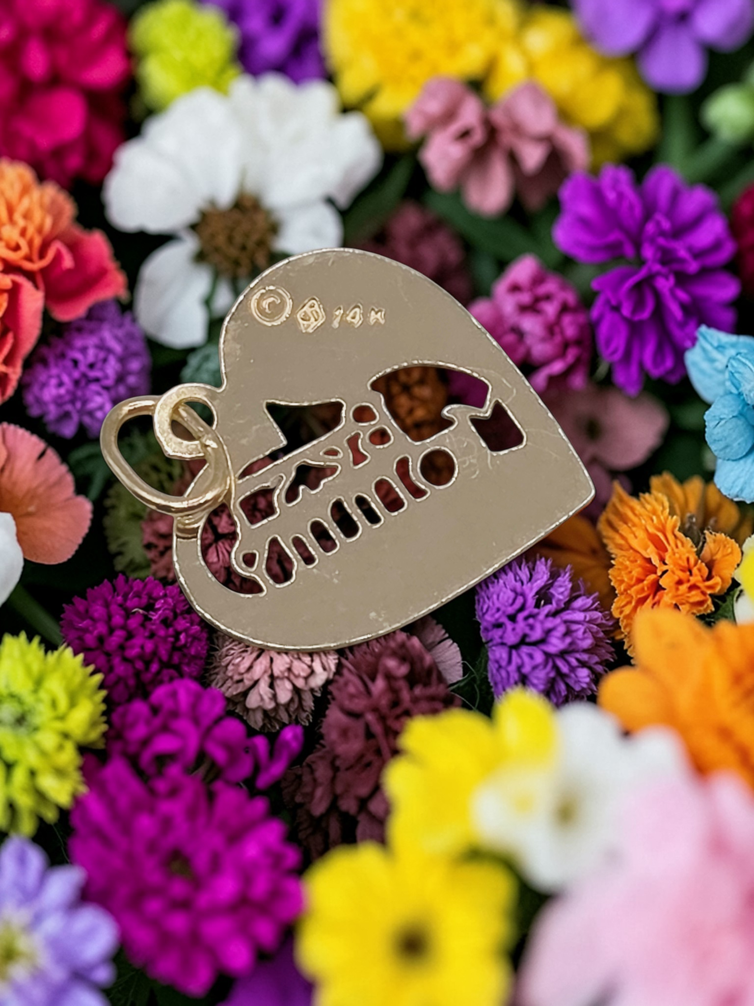 Solid 14K Yellow Gold Best Mommy Heart Necklace Pendant