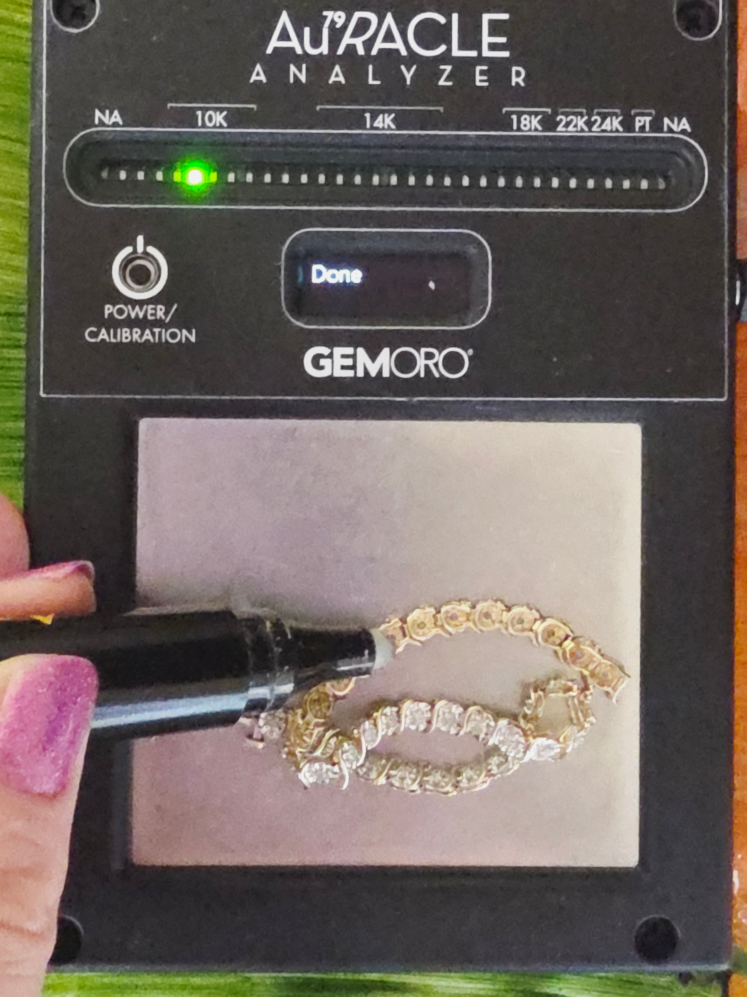 Solid 10K Yellow & White Gold Diamond Tennis Bracelet - 7 Inches