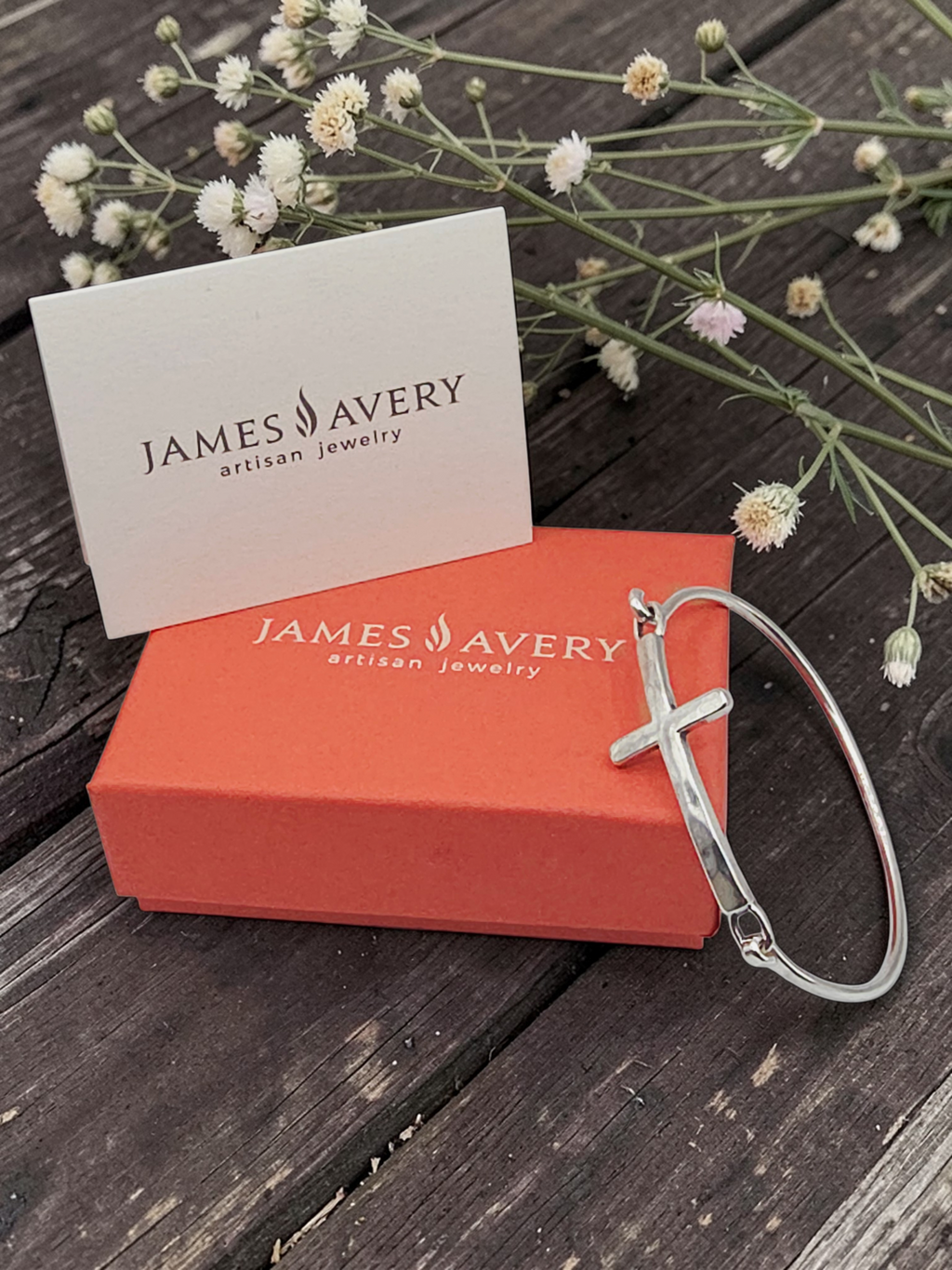 James Avery Horizon Cross Hook-On 925 Sterling Silver Bracelet - 6.5 Inch
