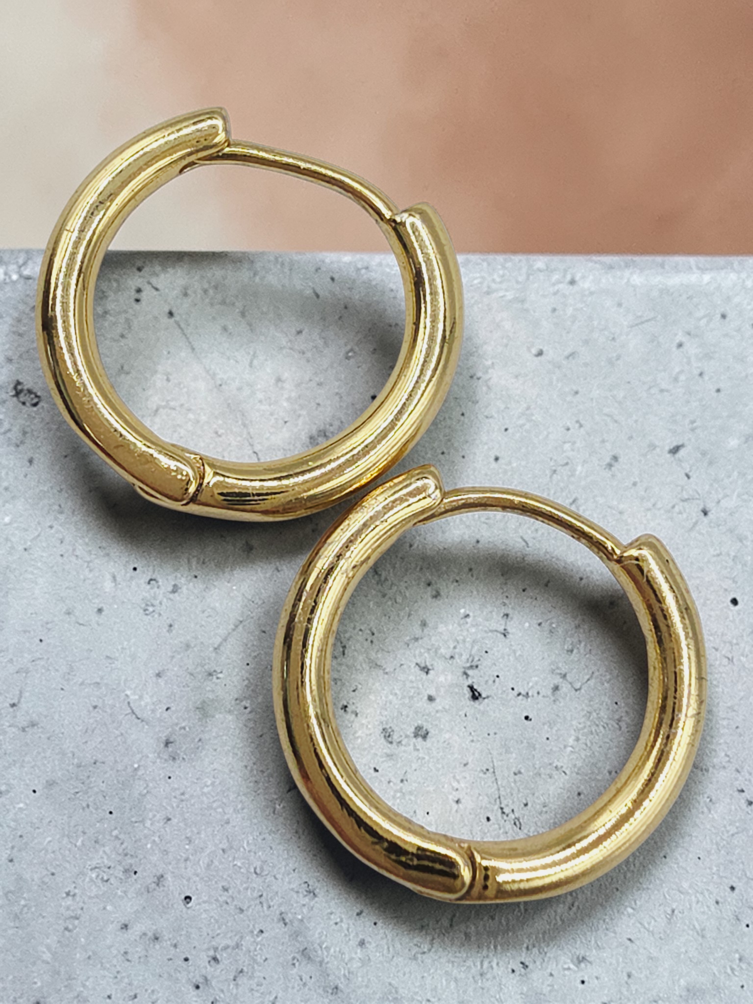Gold Vermeil 925 Sterling Silver Hoop Earrings