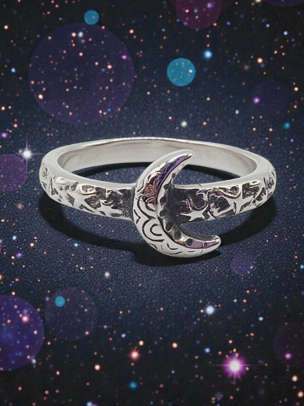 James Avery Starry Night 925 Sterling Silver Moon Ring – Size 7.5