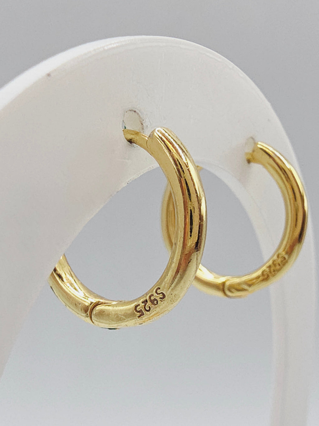 Gold Vermeil 925 Sterling Silver Hoop Earrings