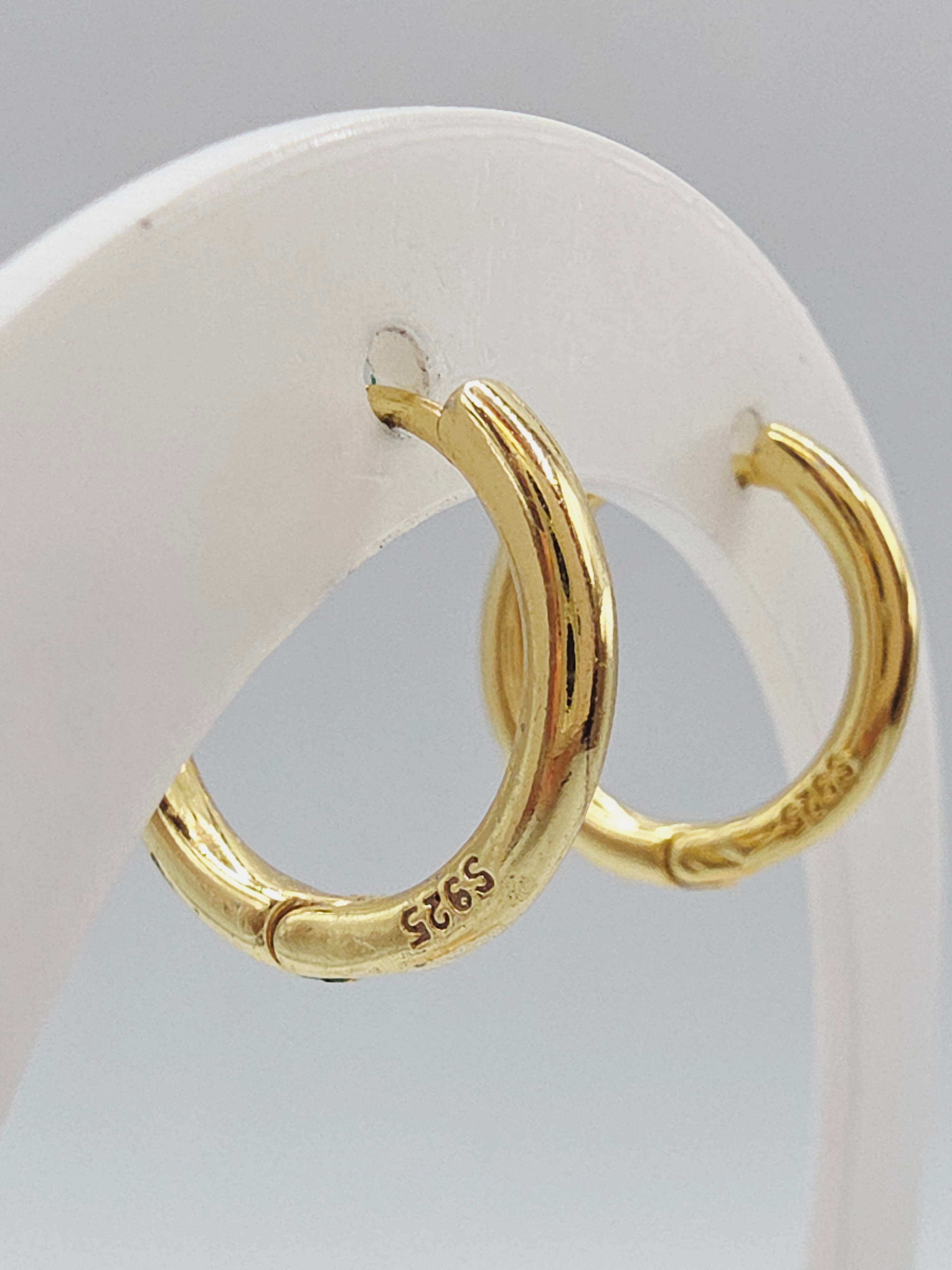 Gold Vermeil 925 Sterling Silver Hoop Earrings