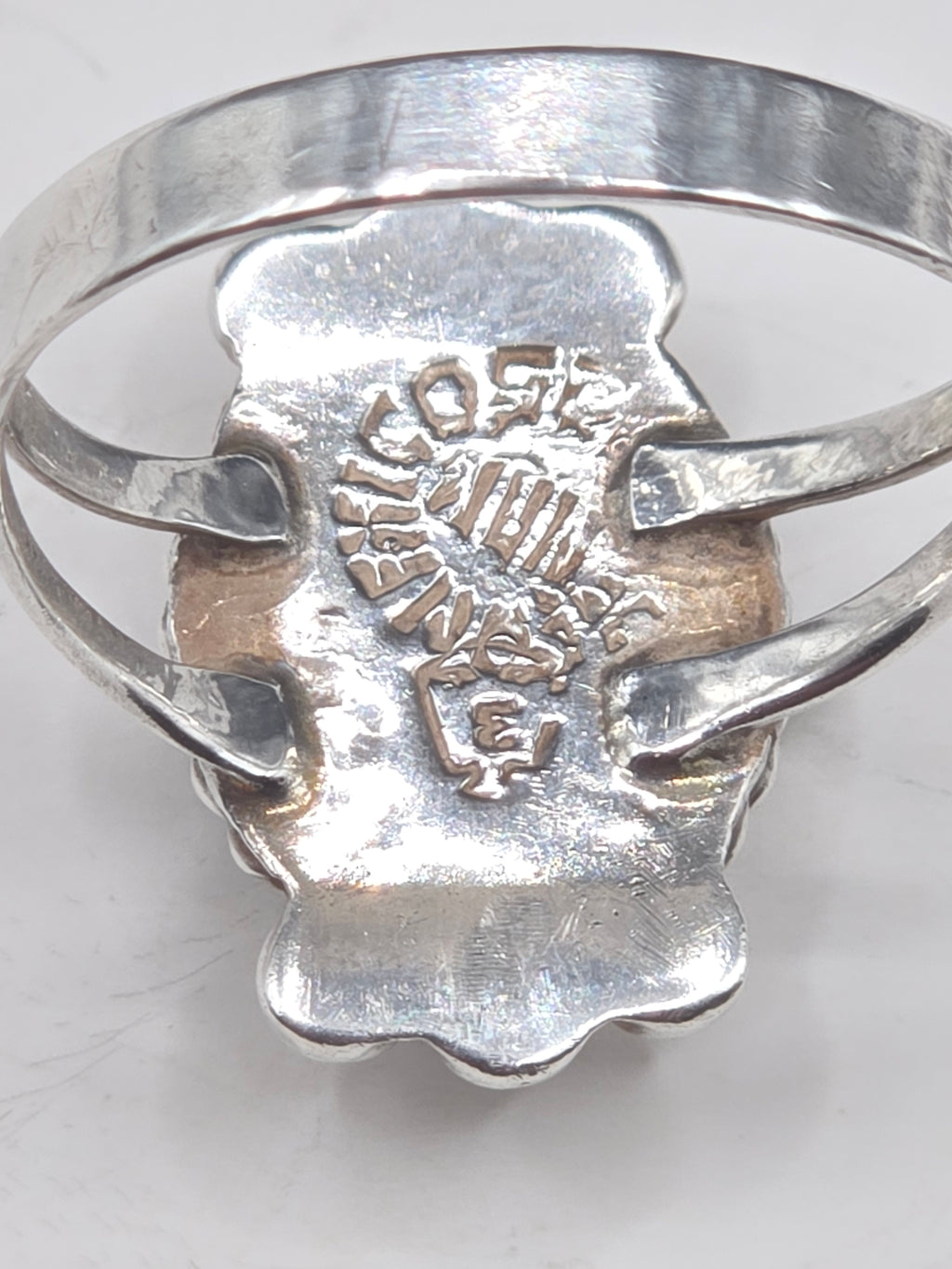 Vintage Taxco Mexico 925 Sterling Silver Abalone Shell Ring - Size 7.75