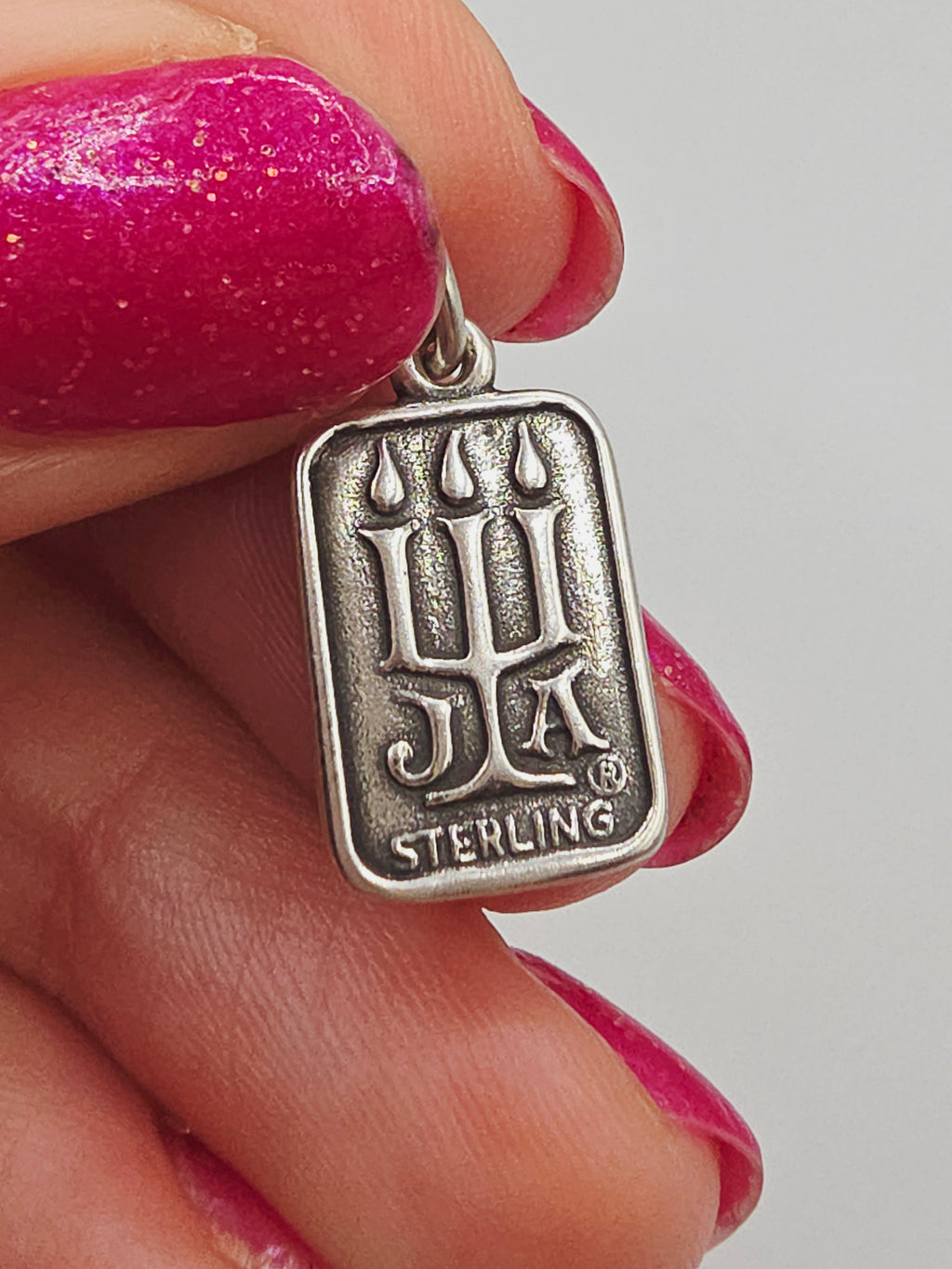 RETIRED James Avery Sterling Silver Candelabra Craftsman Inc Tag Charm Pendant