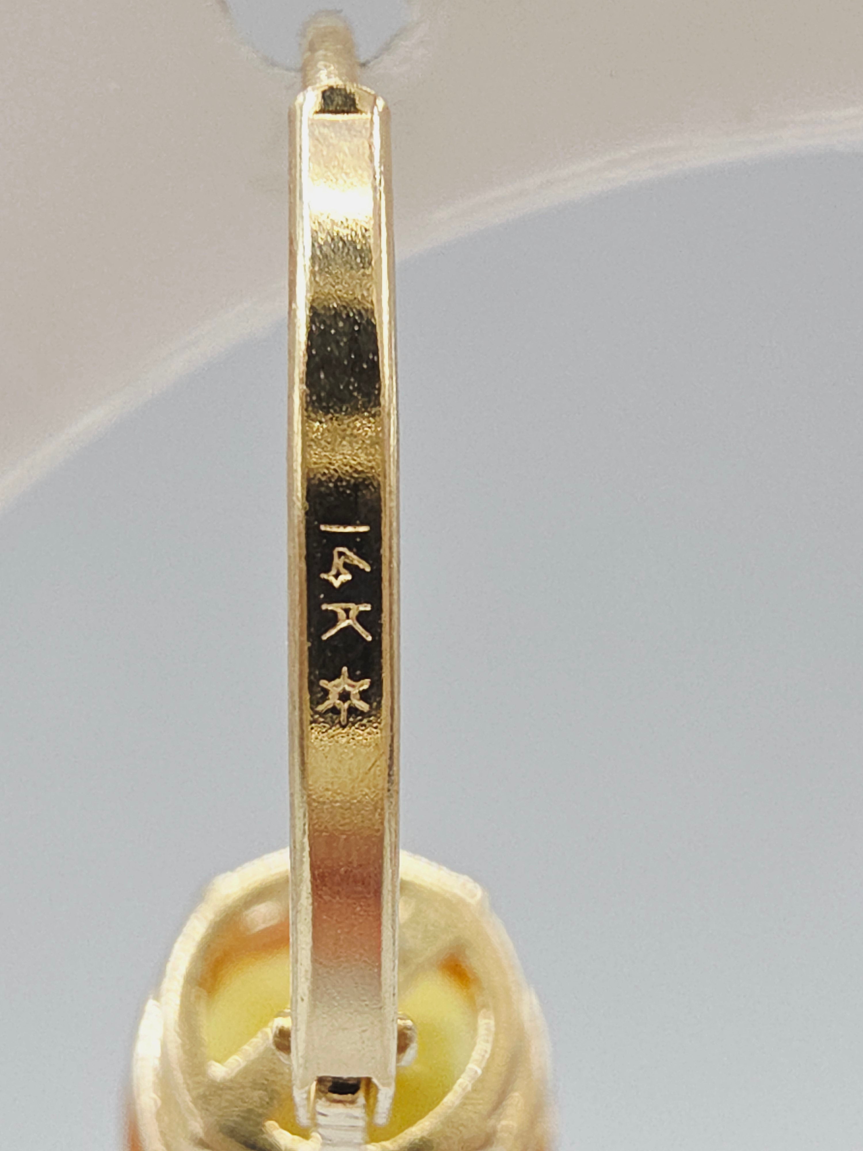 Solid 14K Yellow Gold Round Cut Citrine Leverback Drop Earrings