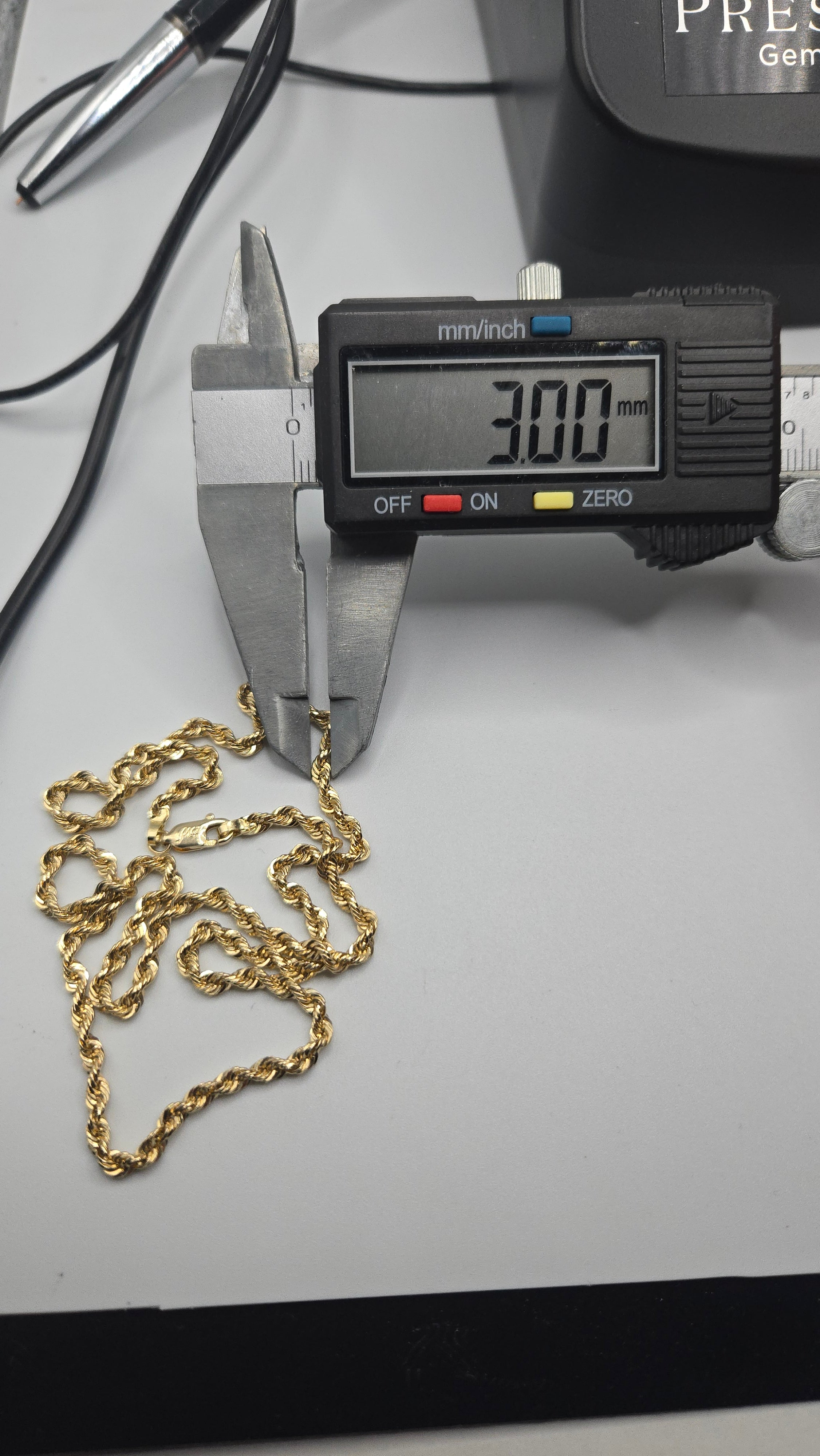 Vintage Michael Anthony Solid 14K Yellow Gold French Rope Chain Necklace 18" 3mm