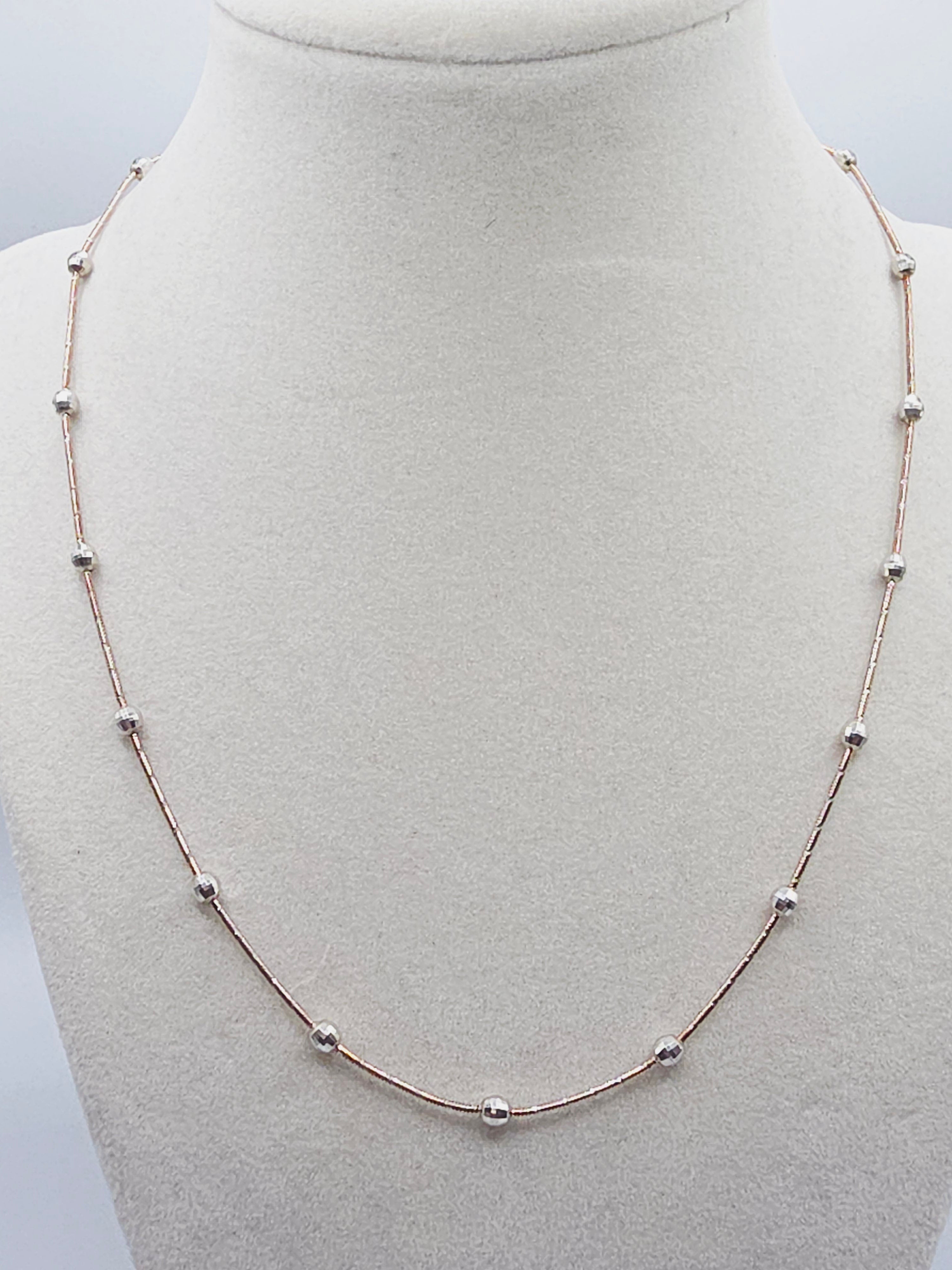 Rose Gold Vermeil 925 Sterling Silver ITALY Snake Chain Necklace - 18 Inch
