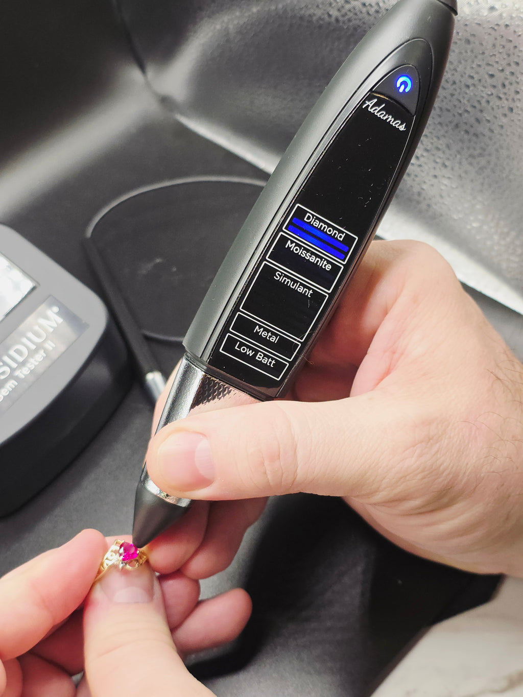 Solid 10K Yellow Gold Ring with Heart-Cut Ruby, Diamonds and LOVE – Size 7