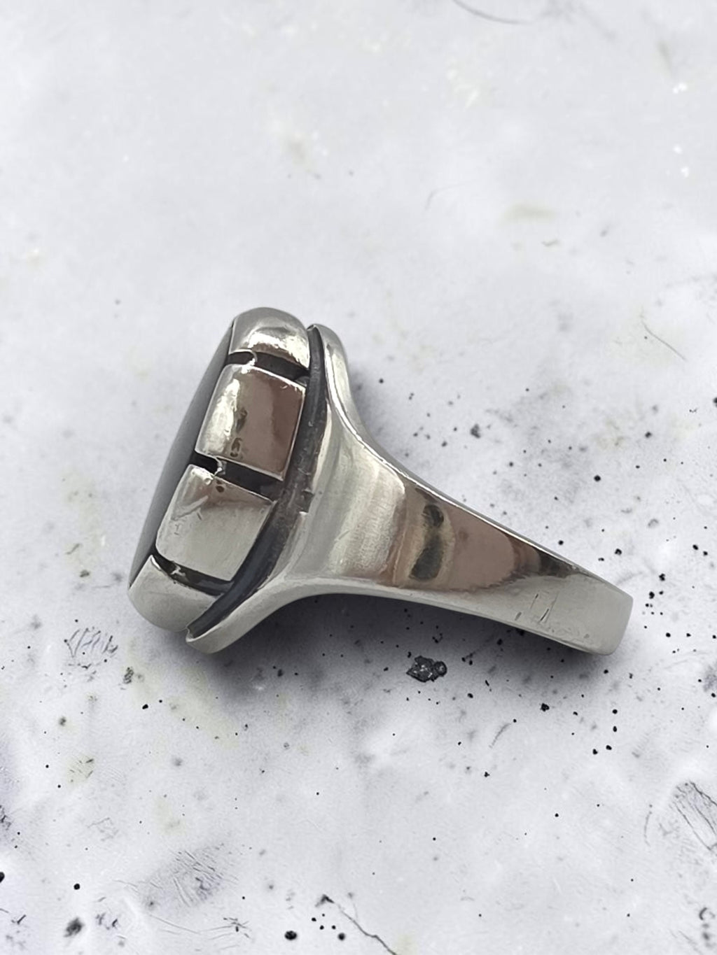 RETIRED James Avery Oval Black Onyx Sterling Silver Ring - Size 7