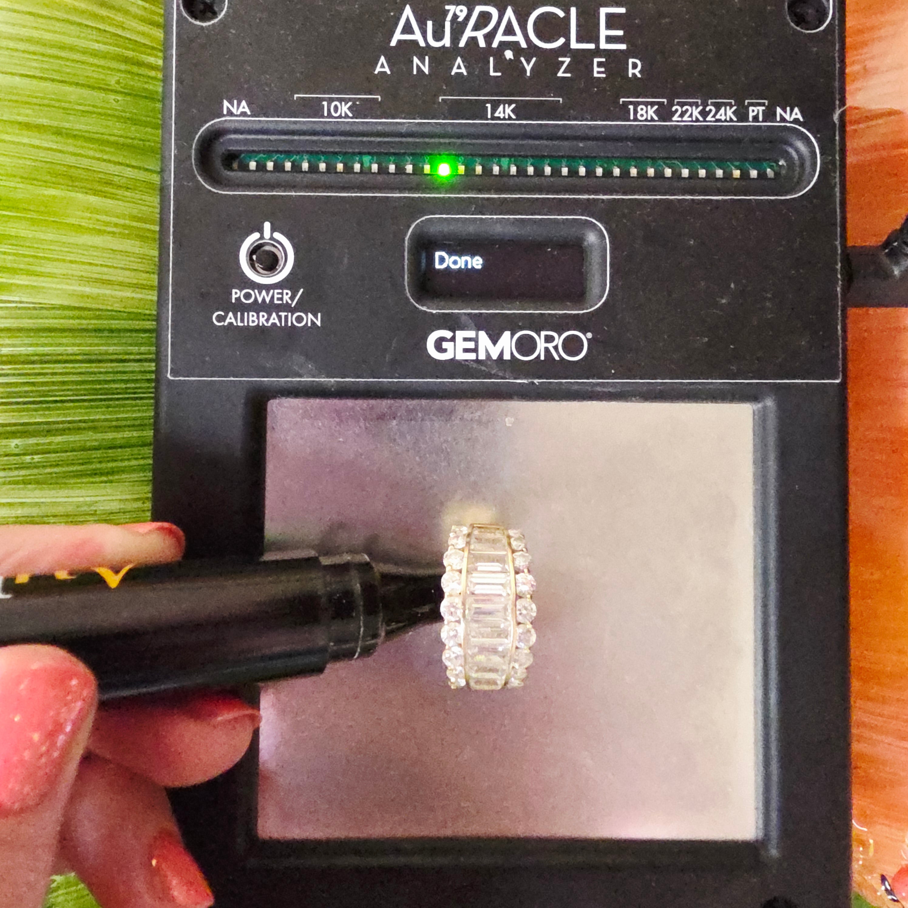 Solid 14K Yellow Gold Ring with Round & Baguette Cut Clear Gemstones – Size 8