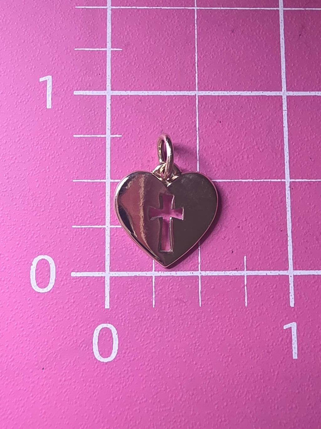 James Avery Solid 14K Yellow Gold Crosslet Cross Heart Charm Pendant
