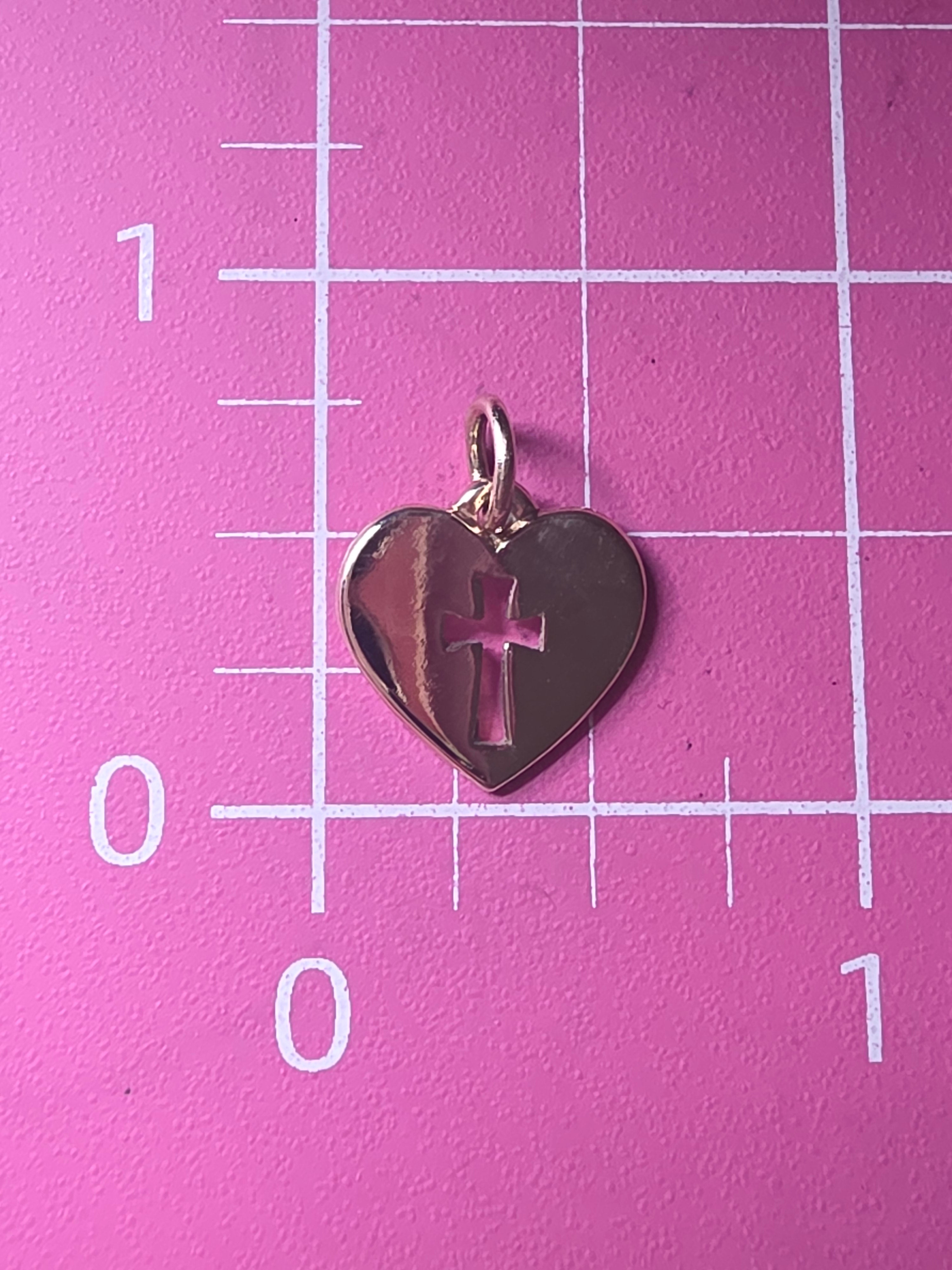 James Avery Solid 14K Yellow Gold Crosslet Cross Heart Charm Pendant