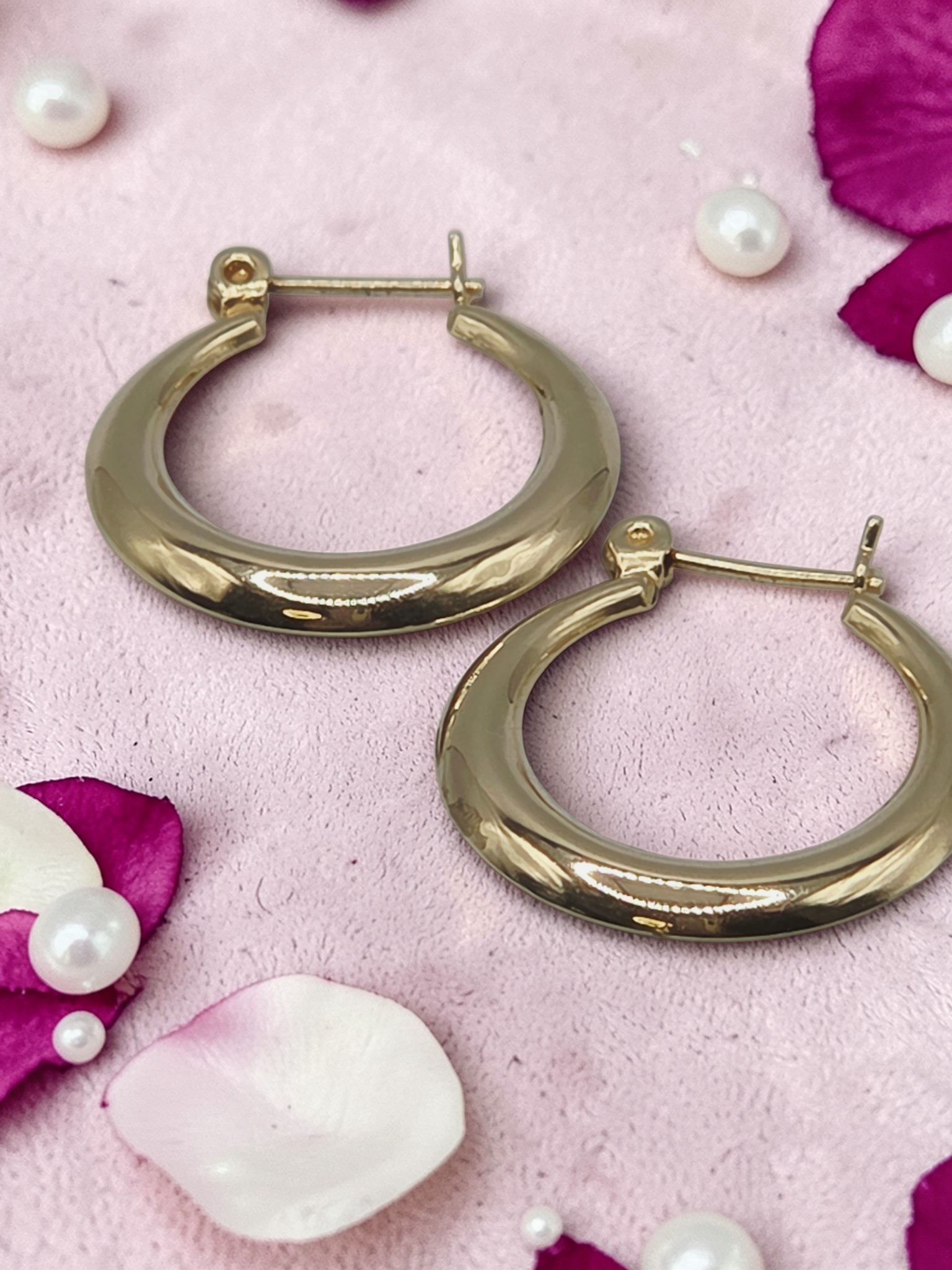 Solid 14K Yellow Gold Hoop Earrings