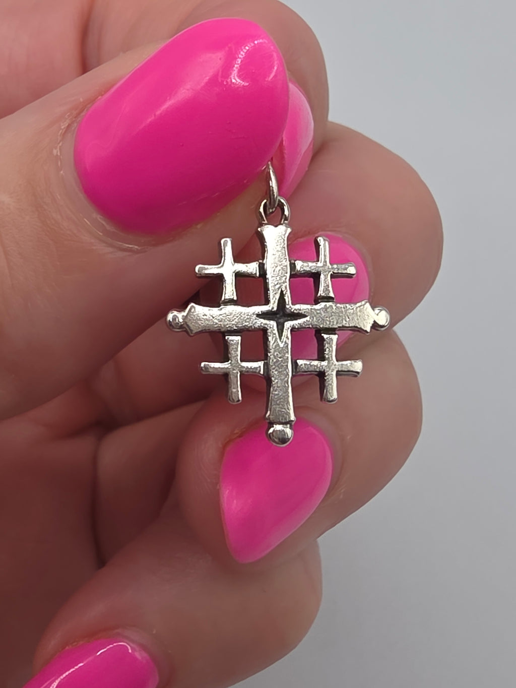 Retired James Avery Jerusalem Cross Sterling Silver Charm Pendant
