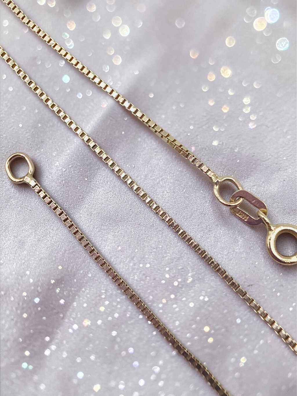 Solid 14K Yellow Gold Boxchain Bracelet Italy– 7.5 Inches