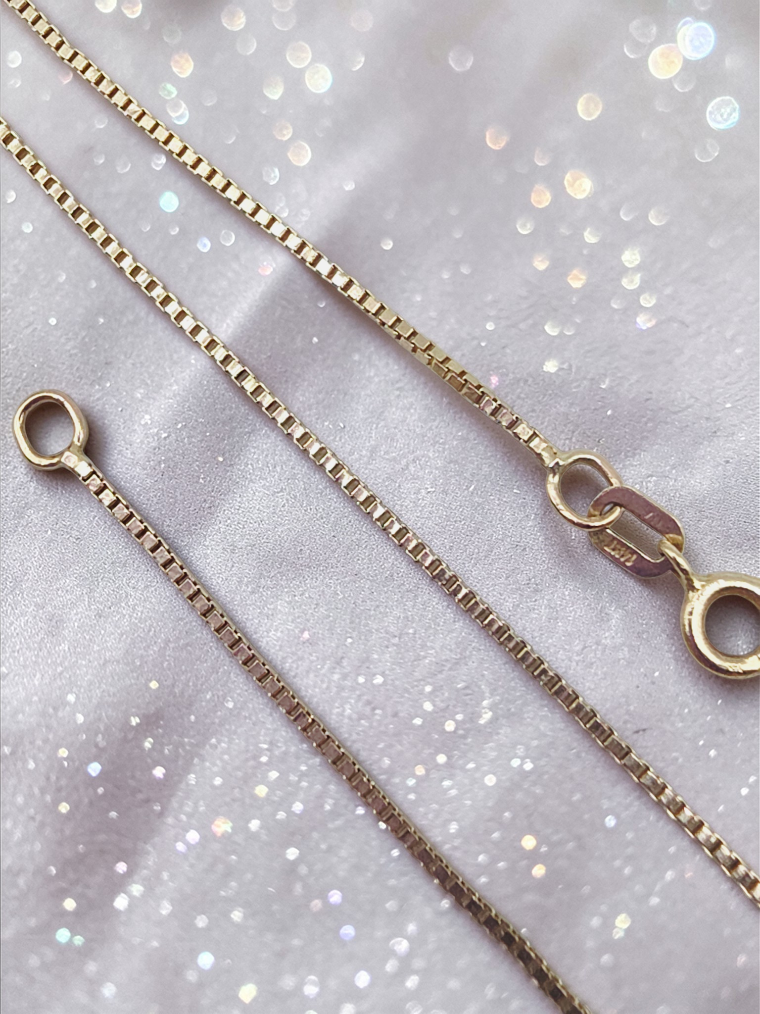 Solid 14K Yellow Gold Boxchain Bracelet Italy– 7.5 Inches