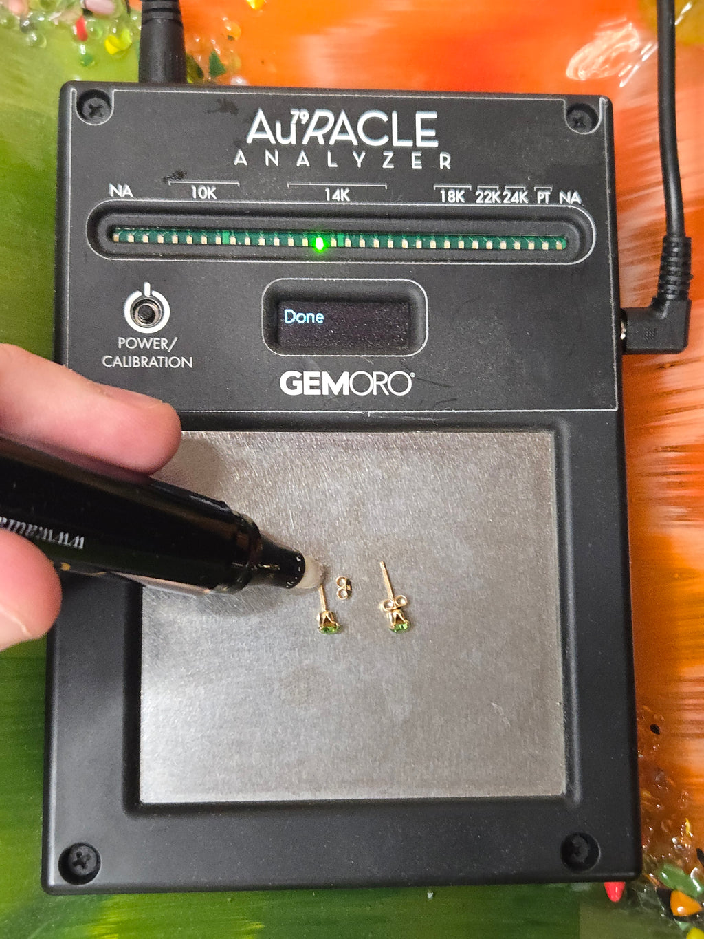 Solid 14K Yellow Gold Green CZ Cubic Zirconia Round Brilliant Stud Earrings