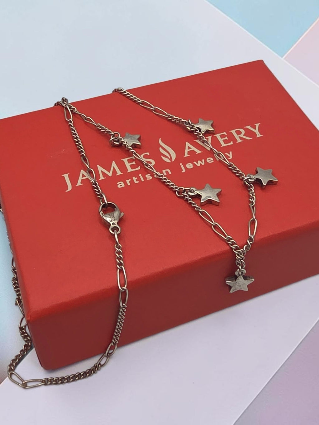 RETIRED James Avery Sterling Silver Star Drops Necklace - 18 Inch - HTF