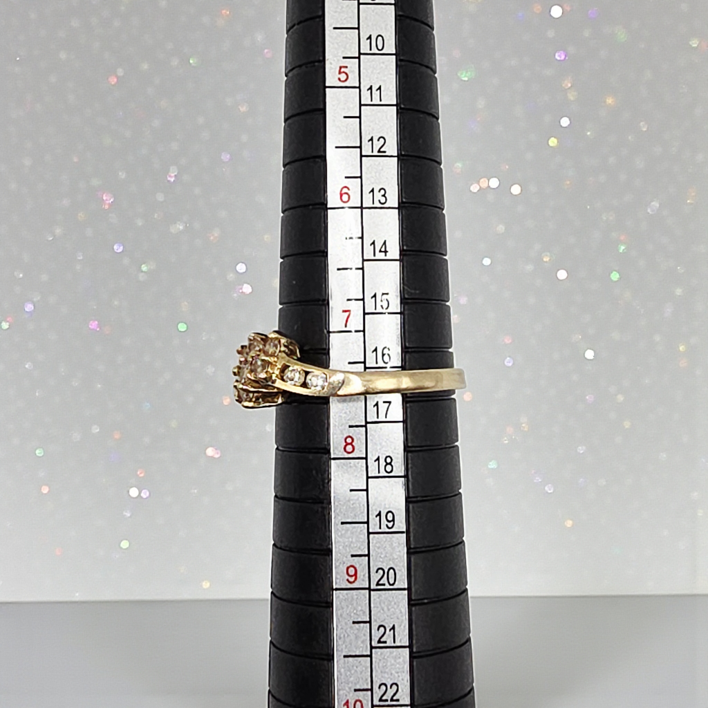 Solid 14K Yellow Gold Cluster Ring with Gemstones – Size 7.25