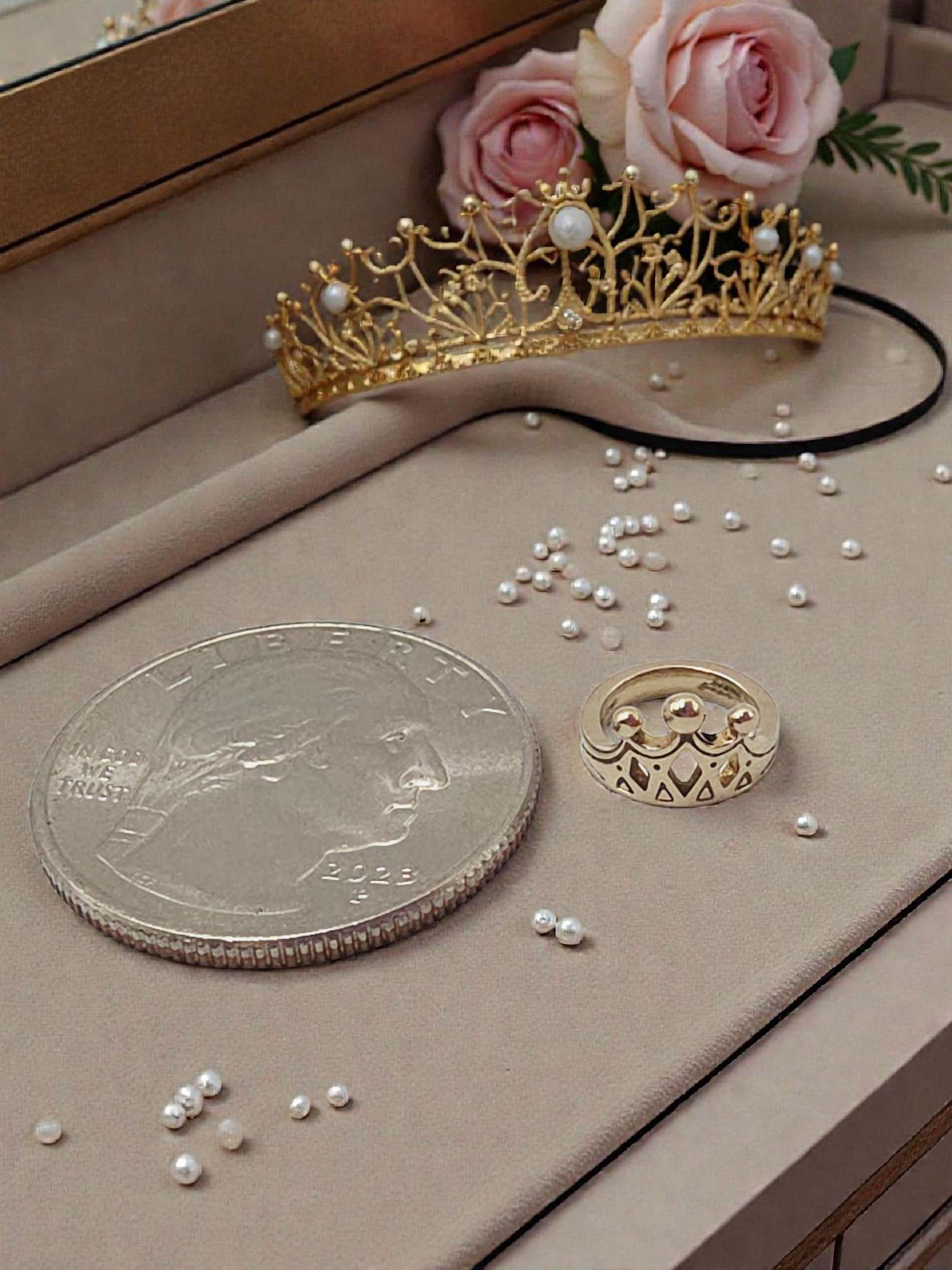 James Avery Solid 14K Yellow Gold Princess Tiara Crown Charm