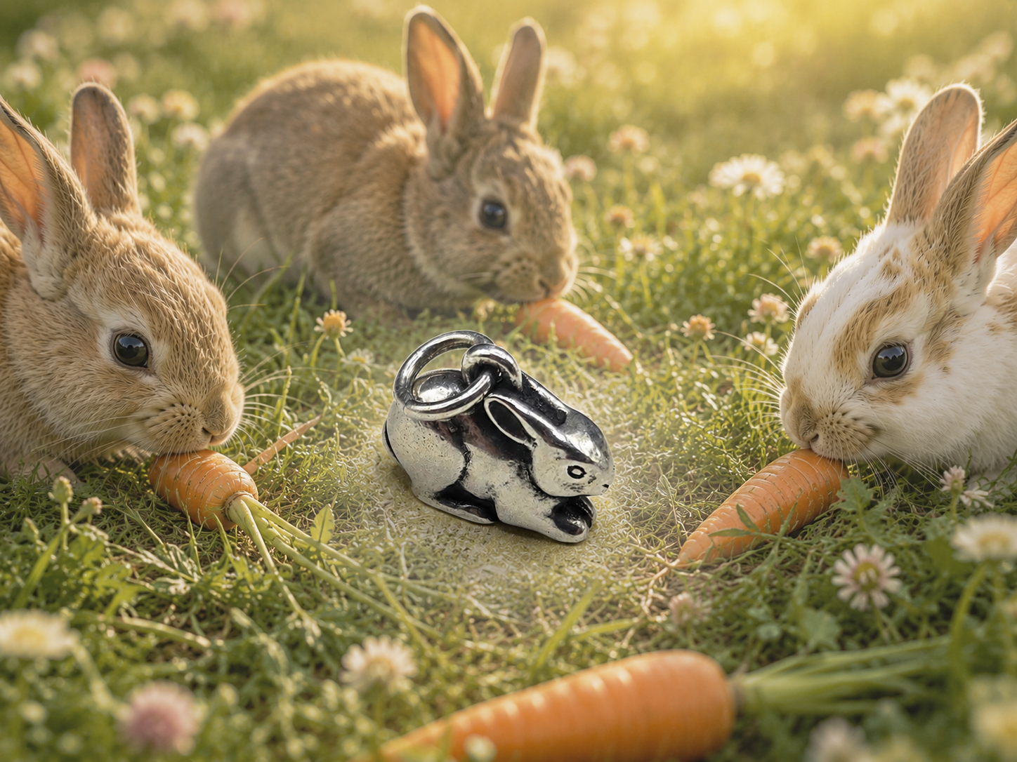 Retired James Avery 925 Sterling Silver Bunny Rabbit Charm Pendant