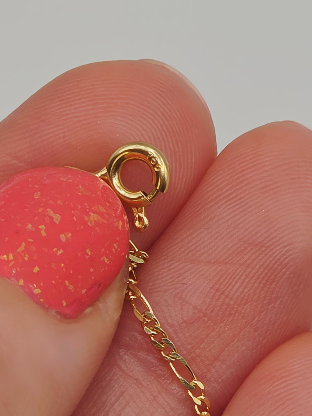 Solid 18K Yellow Gold Figaro Link Bracelet 7.25 Inches