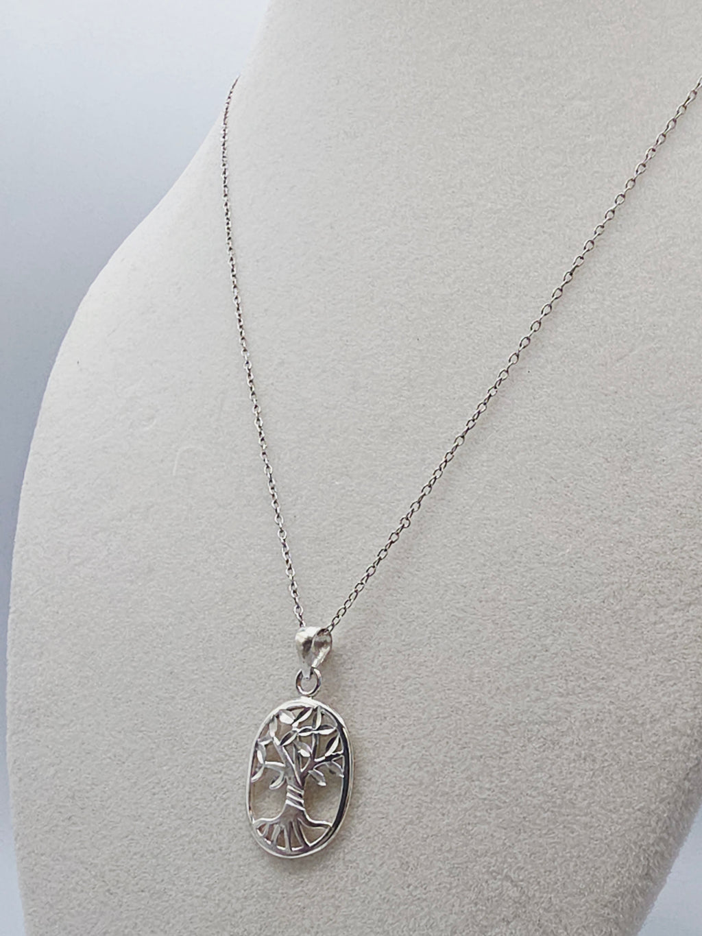 Solid 925 Sterling Silver Tree of Life Pendant Necklace – 18 Inch