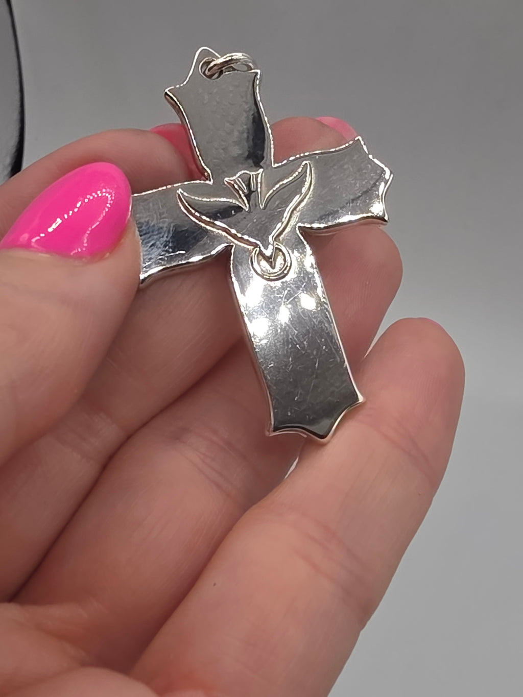 RETIRED James Avery 925 Sterling Silver Descending Dove Cross Necklace Pendant