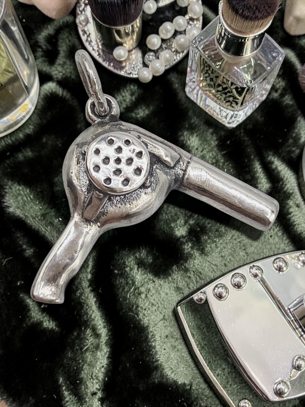 RETIRED James Avery Hair Blow Dryer 925 Sterling Silver Charm Pendant