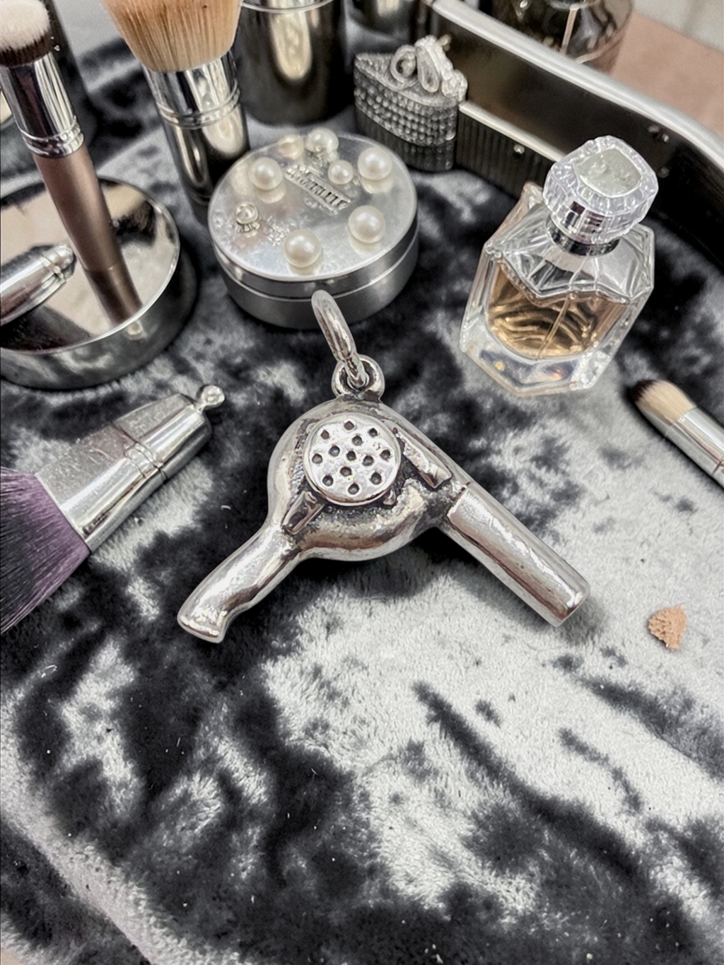 RETIRED James Avery Hair Blow Dryer 925 Sterling Silver Charm Pendant